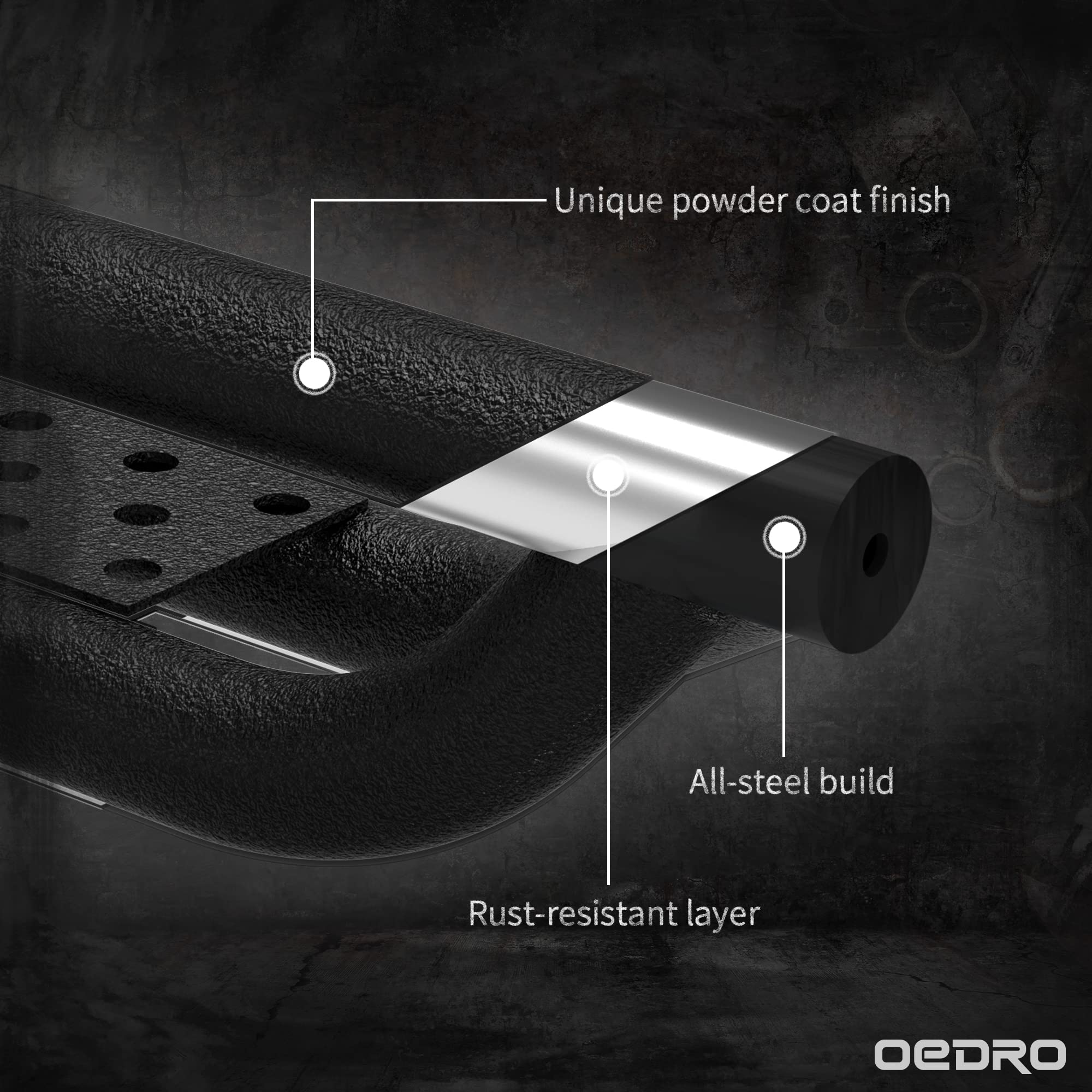 OEDRO 6 Inch Running Boards for 2019-2025 Chevy Silverado & GMC Sierra 1500/2500HD/3500HD Crew Cab (Excludes 2019 1500 LD/Limited) - Heavy Duty Bolt-On Steel Side Steps Nerf Bars - Perfect for Off-Roading, Truck Access & Enhanced Vehicle Style