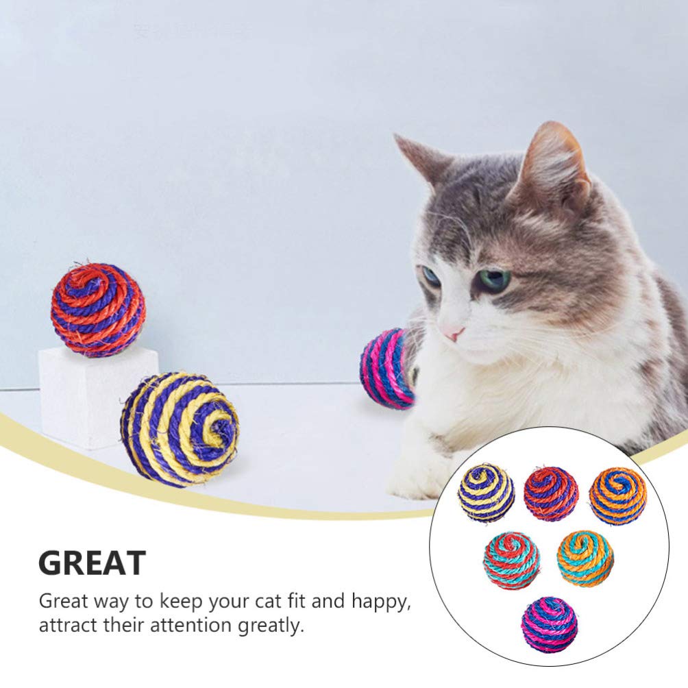 Balacoo 6Pcs Interactive Kitten Toys - Sisal Cat Teaser & Exercise Toys for Indoor Cats, Fun Playtime for Kittens & Adult Cats | Perfect for Play, Training & Bonding with Your Pet