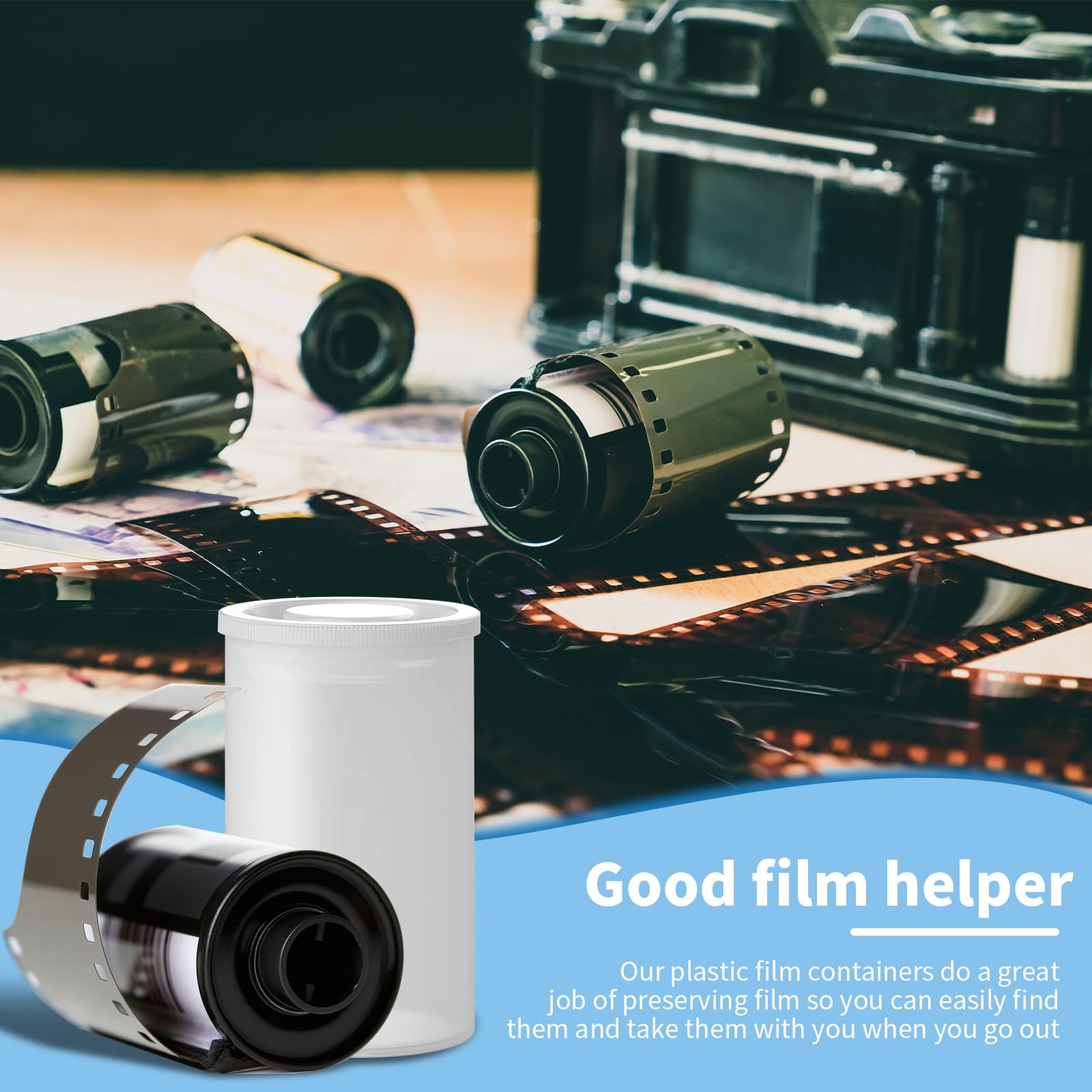 120 Pieces 35mm Empty Plastic Film Canisters with Lids - Small Storage Containers for Camera Reels, Art Beads, Fish Hooks, Coins & Keys - Perfect for Photography, Science Experiments, Craft Organizing & Travel Accessories (White)