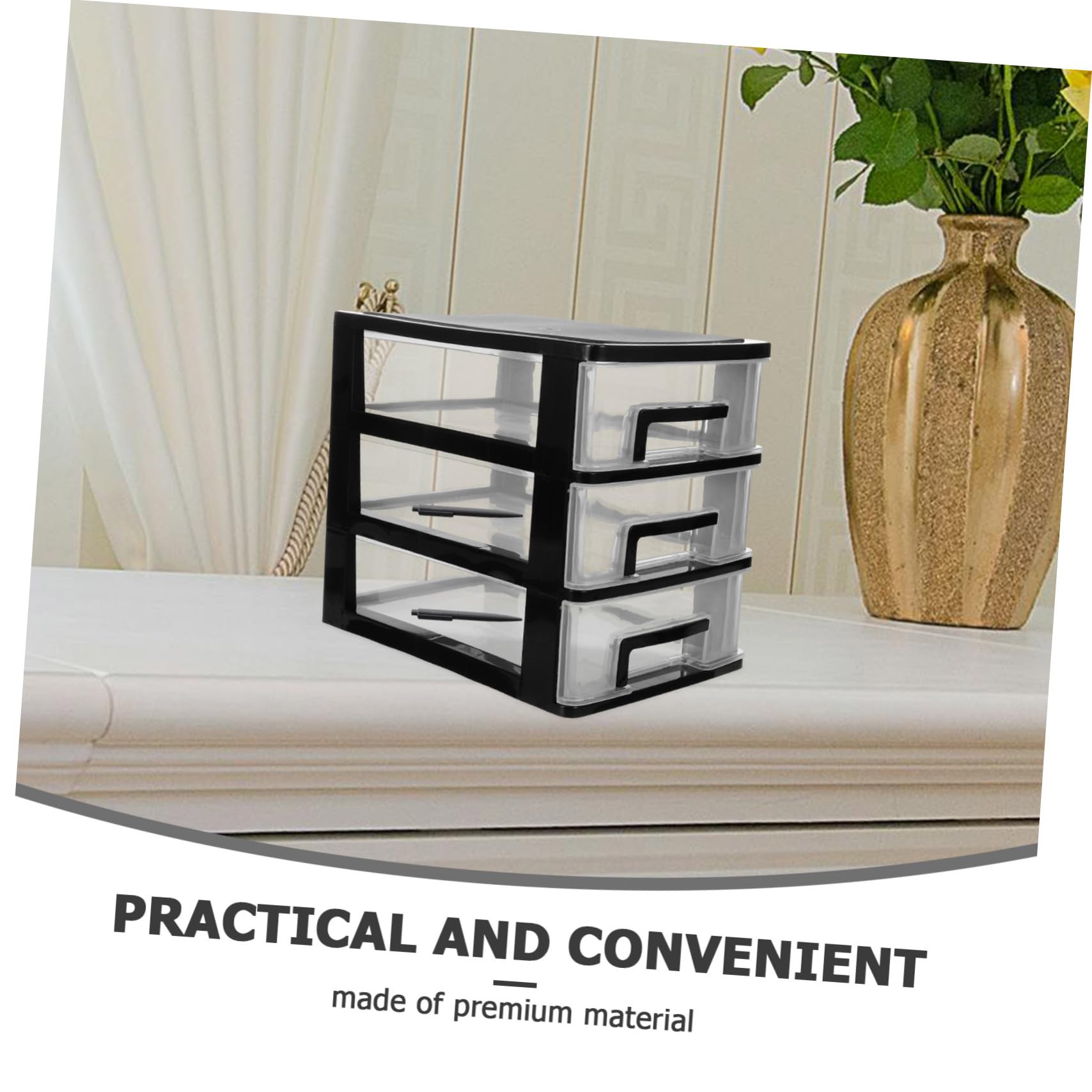 3-Tier Plastic Storage Cabinet with Drawers - Space-Saving Closet Organizer for Bedroom, Bathroom & Office - Portable Multifunctional Storage Furniture for Clothes, Toys & Home Organization
