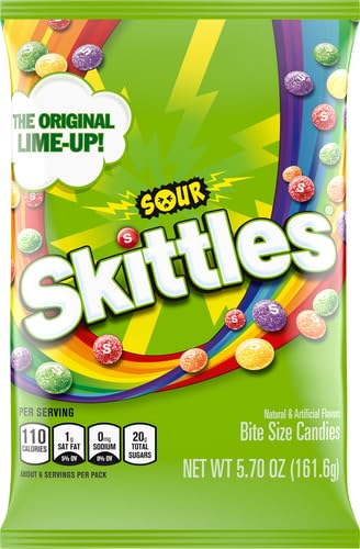 Skittles Sour Candy - 5.7oz Pack of 12 | Bulk Sour Fruit Flavored Candies for Parties, Halloween Treats & Office Snacks