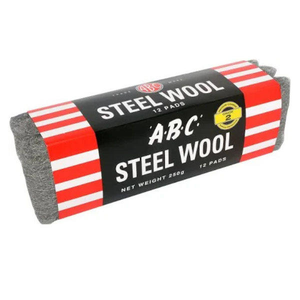 ABC Steel Wool 250g (12 Pack) - Extra Fine Grade for Cleaning, Polishing & Rust Removal - Perfect for Kitchen, Bathroom & DIY Projects