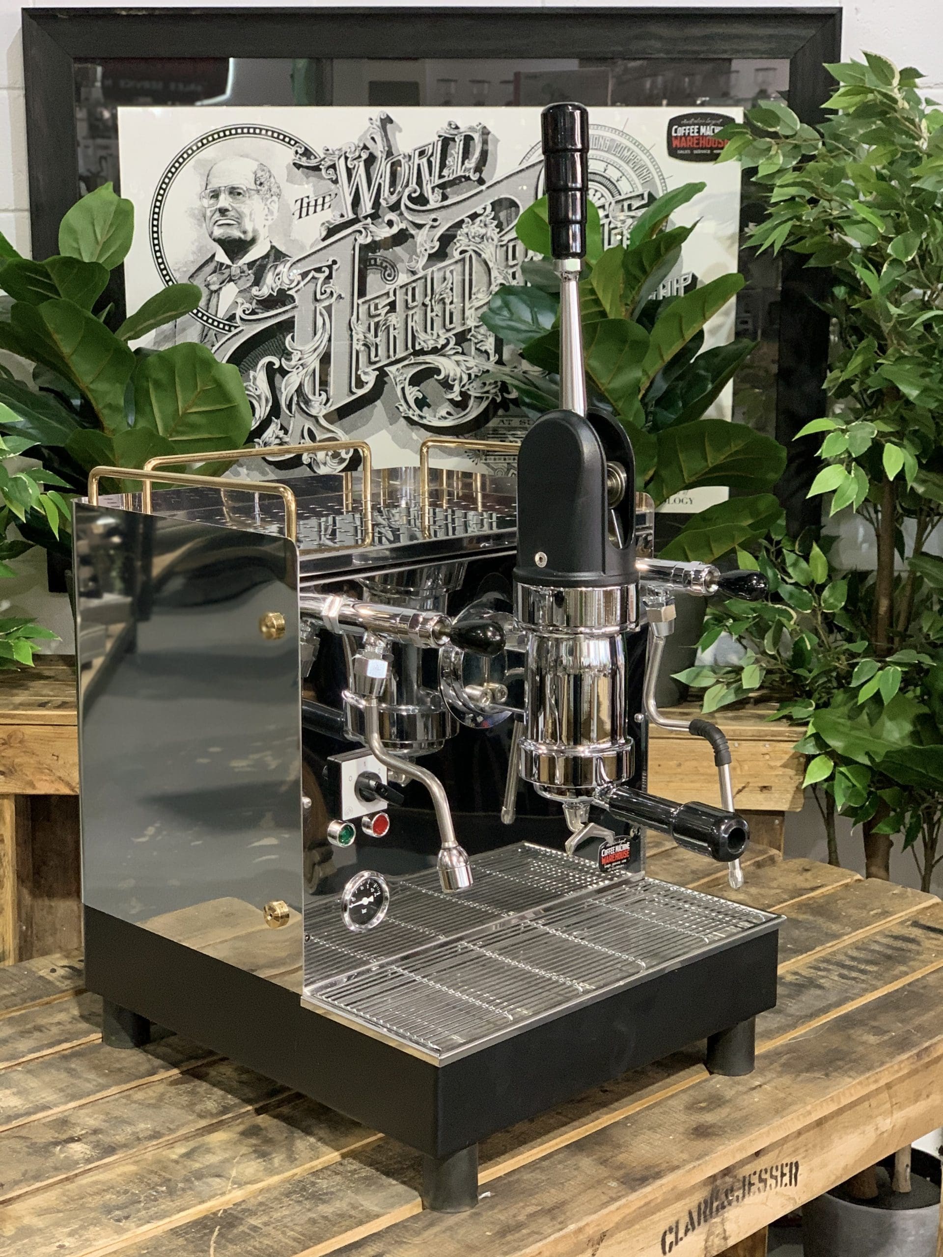 Brugnetti Lever 1 Group Commercial Espresso Machine for Coffee Shops & Restaurants - Professional Barista Coffee Maker for Rich Espresso & Cappuccino