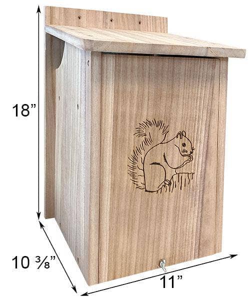 Squirrel House for Garden or Yard - Durable Wooden Squirrel Nesting Box for Outdoor Wildlife Habitat - Perfect for Backyard, Park & Nature Conservation