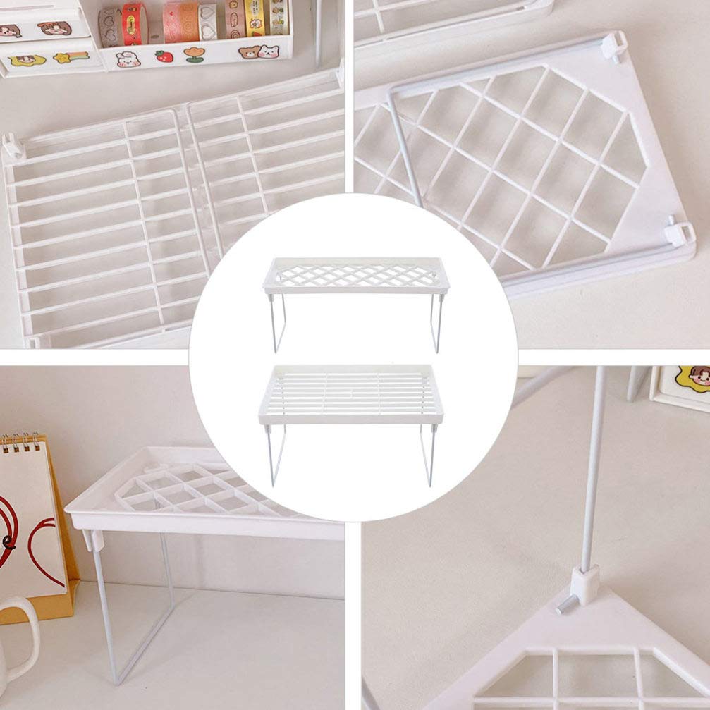 Cabilock 2-Pack Dual Monitor Stand Riser - White Plastic Computer Monitor Shelf for Home & Office Workspace - Ergonomic Desk Organizer for Laptops, Keyboards & Office Accessories