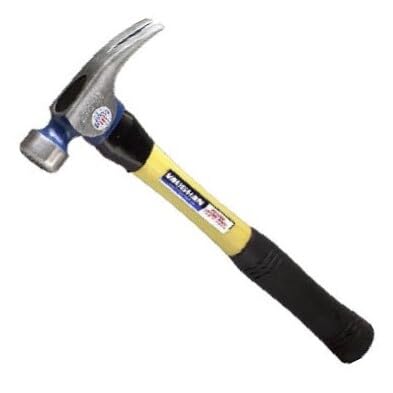 Vaughan CF21FG 21 Oz Milled Face Framing Hammer with Straight Fiberglass Handle - Perfect for Carpentry, Woodworking, and Construction Projects