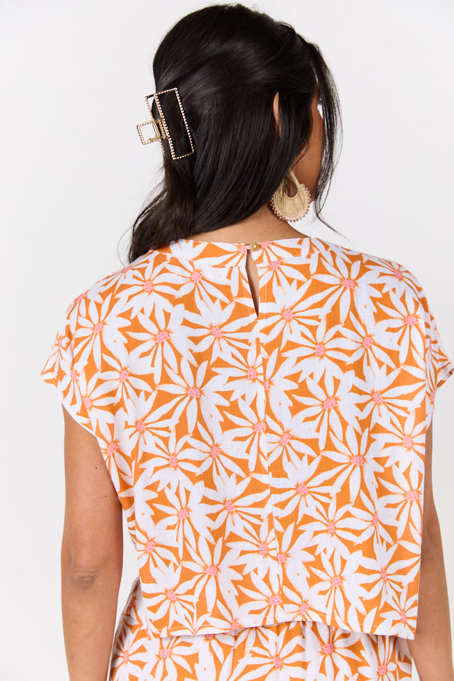 Stylish Orange Multi Floral Print Two Piece Skirt Set for Women | Casual Dinner Outfit & Summer Party Dress | Perfect for Date Nights, Brunch, and Outdoor Events