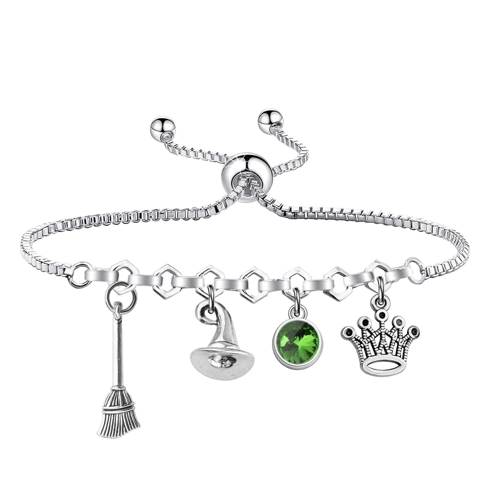 UJIMS Wicked Witch Inspired Musical Charm Bracelet - Elphaba & Glinda Themed Jewelry Gift for Broadway Fans | Perfect for Theatre Costume, Cosplay & Musical Merch Collectors
