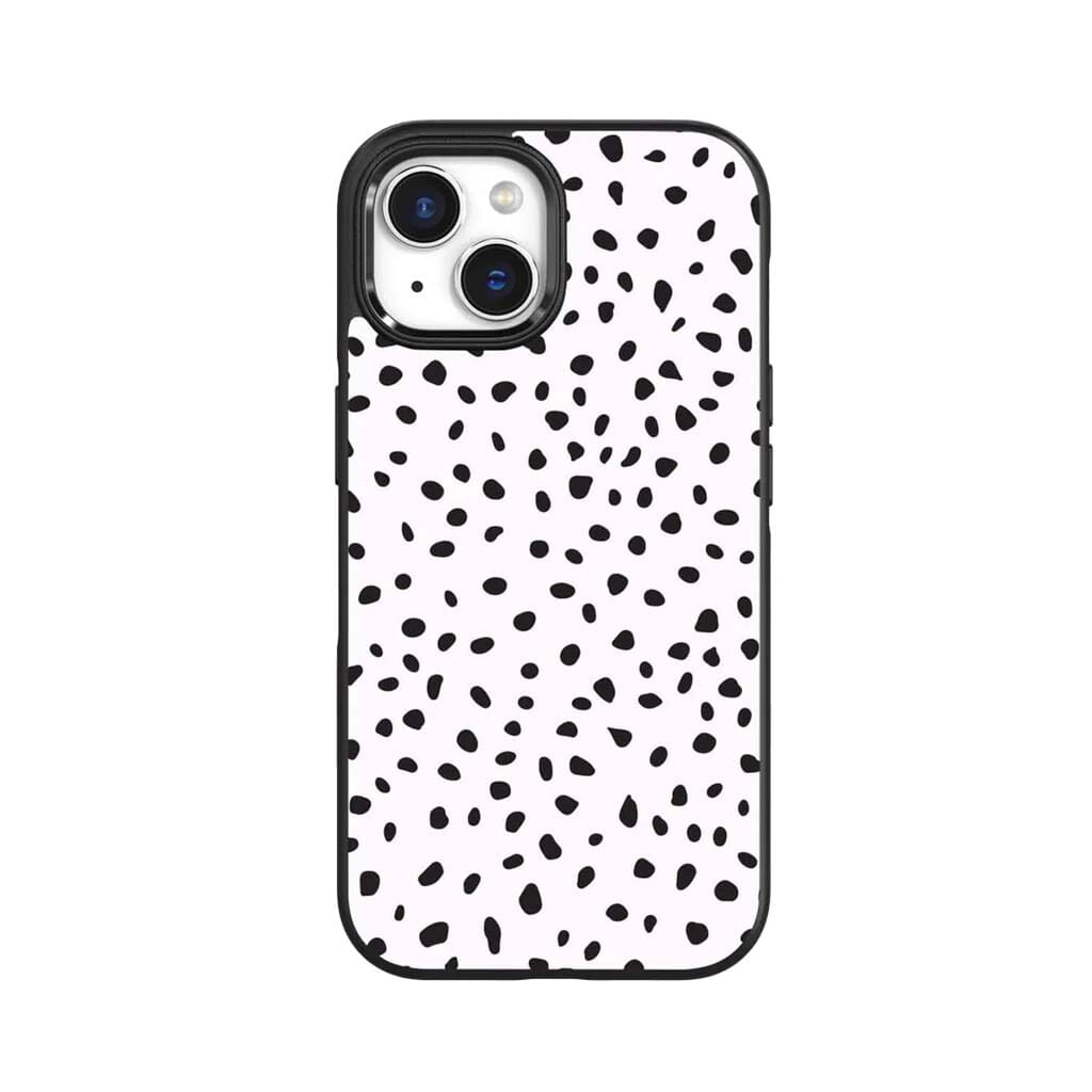 iPhone 15 Case with MagSafe - Slim Protective Cover with White Polka Dots Design | Perfect for Everyday Use, Travel & Work
