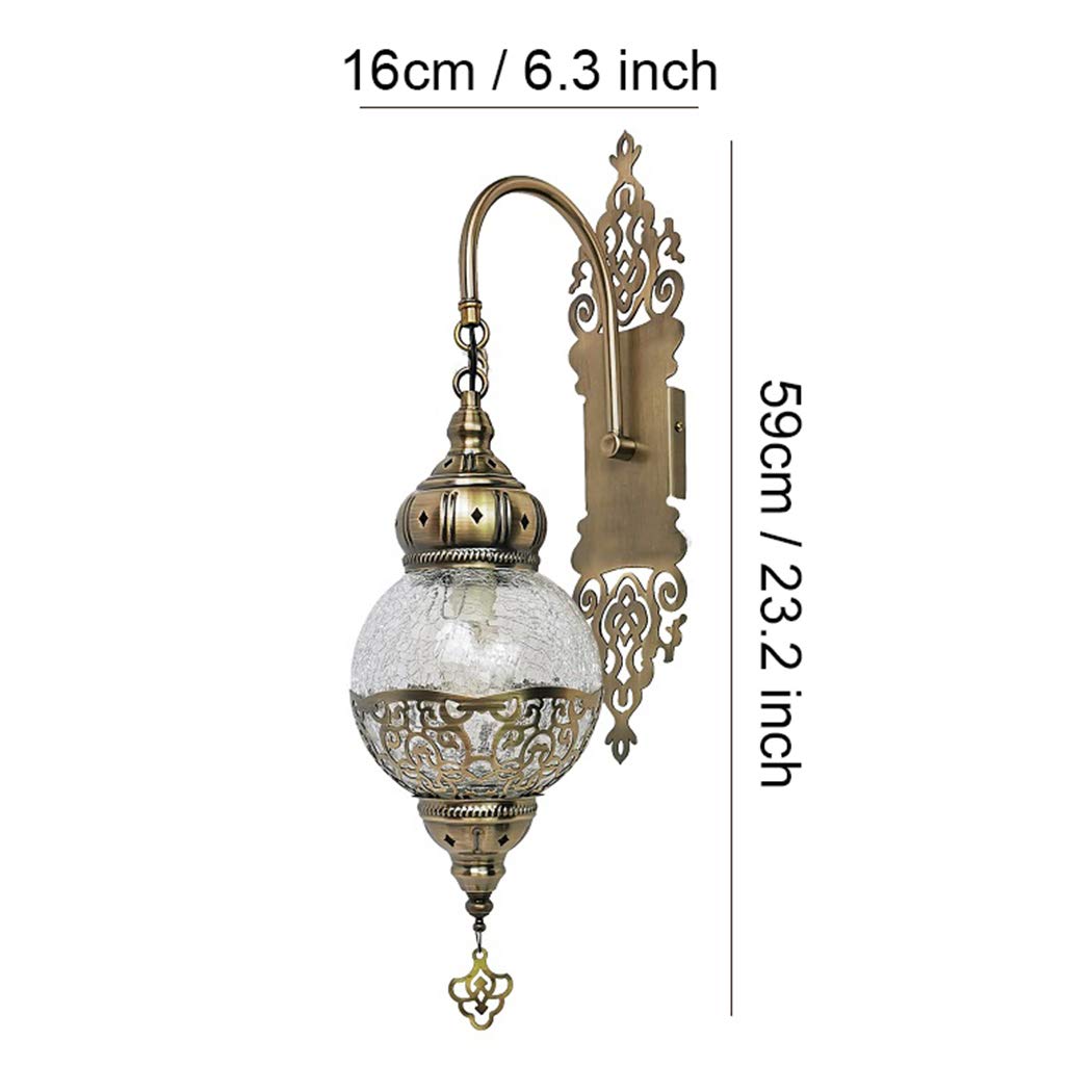 Handmade Turkish Moroccan Mosaic Glass Wall Sconce Lamp - Bohemian Tiffany Style Lighting for Dining Room, Cafe, Bar, Hallway - 110-240V - Perfect for Ambient Lighting in Restaurants, Bedrooms & Entryways