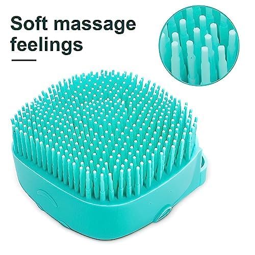 Silicone Body Scrubber with Soap Dispenser - Exfoliating Brush for Smooth Skin - Soft Bath Loofah for Babies, Kids, Women, Men & Pets - Yellow - Perfect for Shower, Spa & Gentle Exfoliation at Home