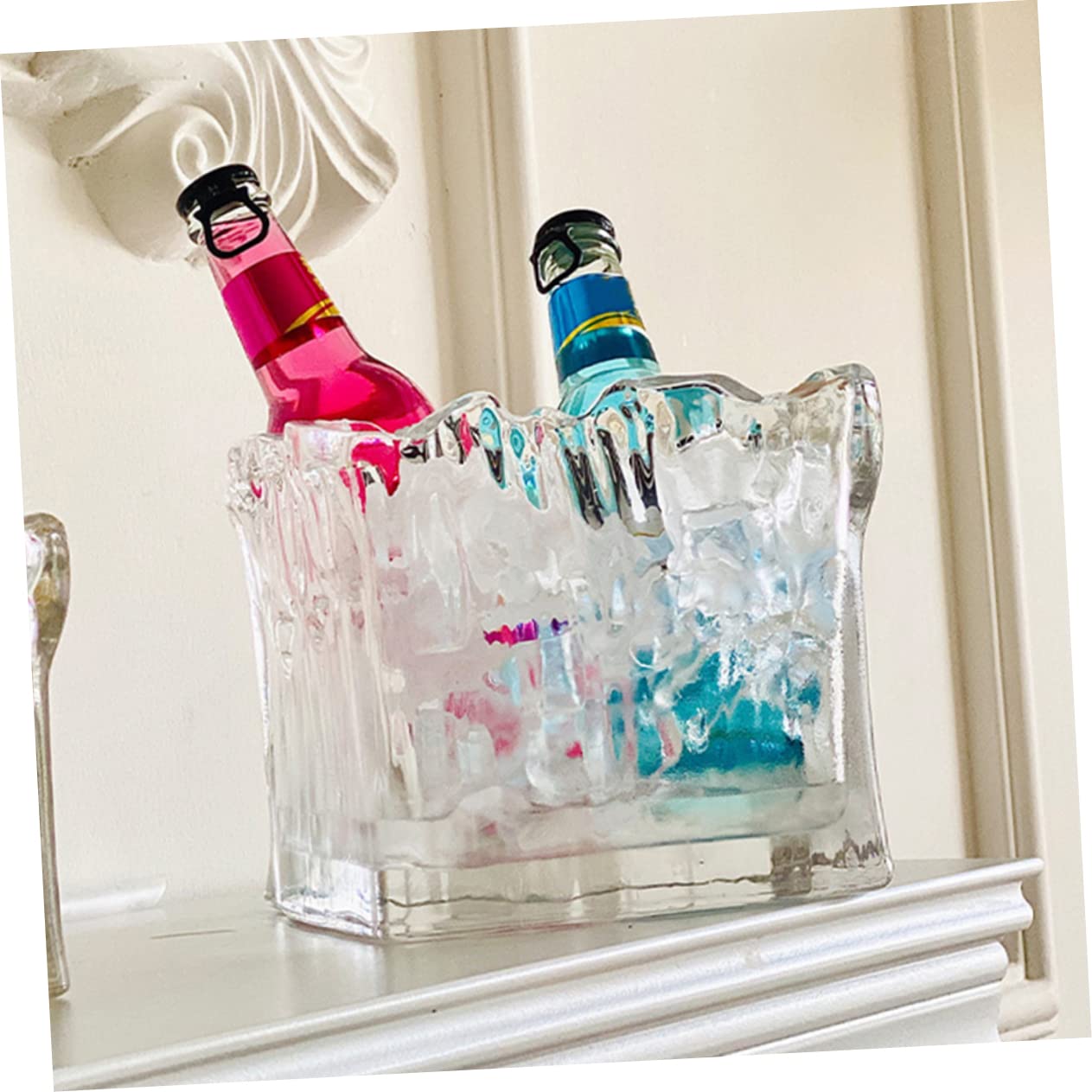 Premium Glass Ice Bucket for Wine & Beer - Leakproof & Durable Bar Accessory - Perfect for Parties, Weddings & Home Entertaining