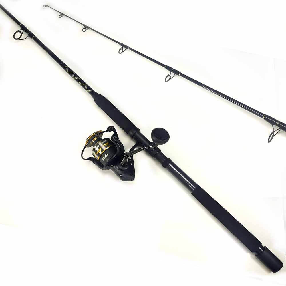 Penn Battle IV 6000 Spinning Reel & Capt. Harry's CS15/20 Fishing Rod Combo - Saltwater & Freshwater Fishing Gear for Surf, Pier, and Boat Angling