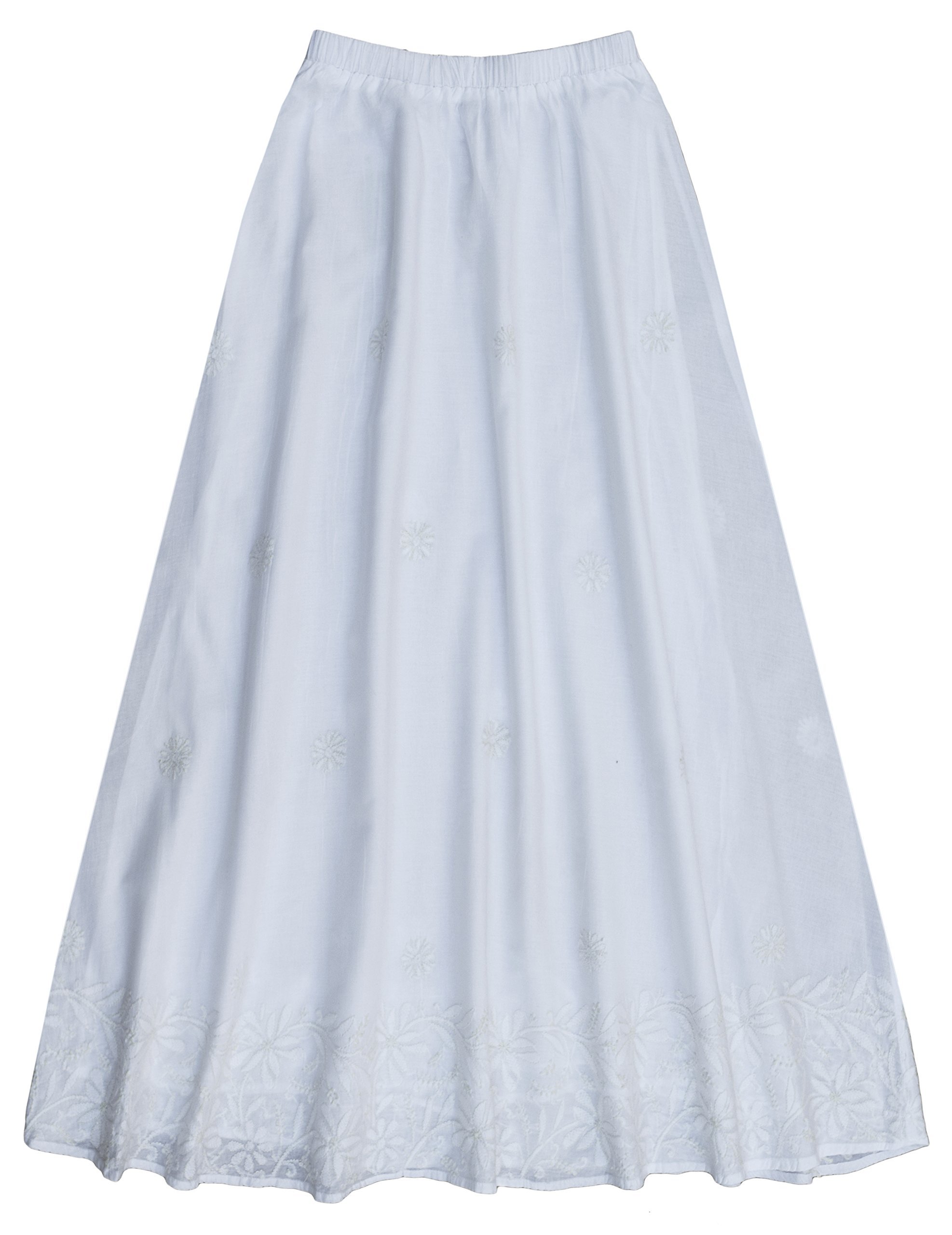 Authentic Ayurvastram Pure Cotton Hand Embroidered Long Skirt for Women | Traditional Indian Ethnic Skirt | Perfect for Festivals, Weddings & Cultural Events