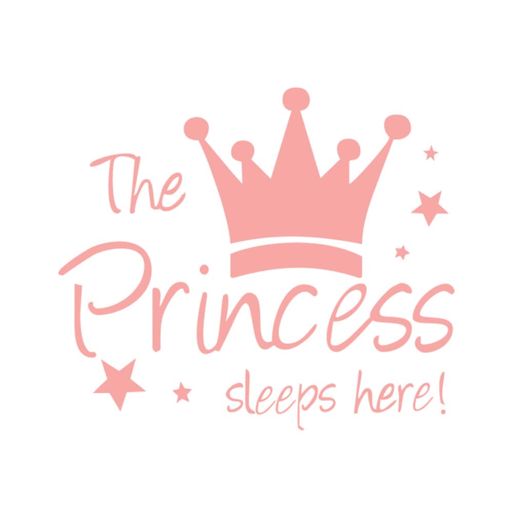 Princess Sleeps Here - Pink Wall Decal for Girl's Bedroom Decor | Nursery, Kids Room & Toddler Bedroom Wall Stickers