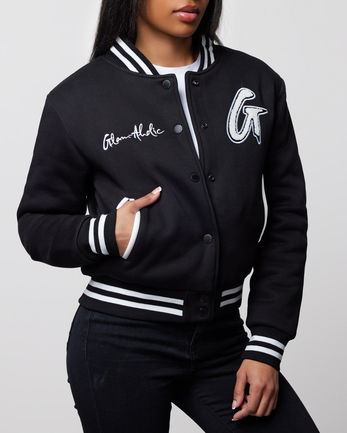 Essential Black Varsity Jacket for Men & Women - Stylish Casual Outerwear for School, Sports & Everyday Wear