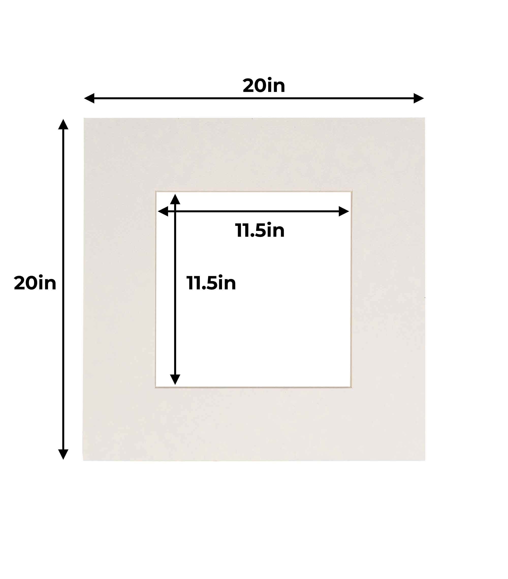 CountryArtHouse Acid-Free 20x20 Picture Frame Mats - White Textured with White Core Bevel Cut for 12x12 Photos | Fits Standard 20x20 Frames | Pack of 25 Mats with Protective Bags & Backings | Perfect for Scrapbooking, Photo Displays & Art Projects