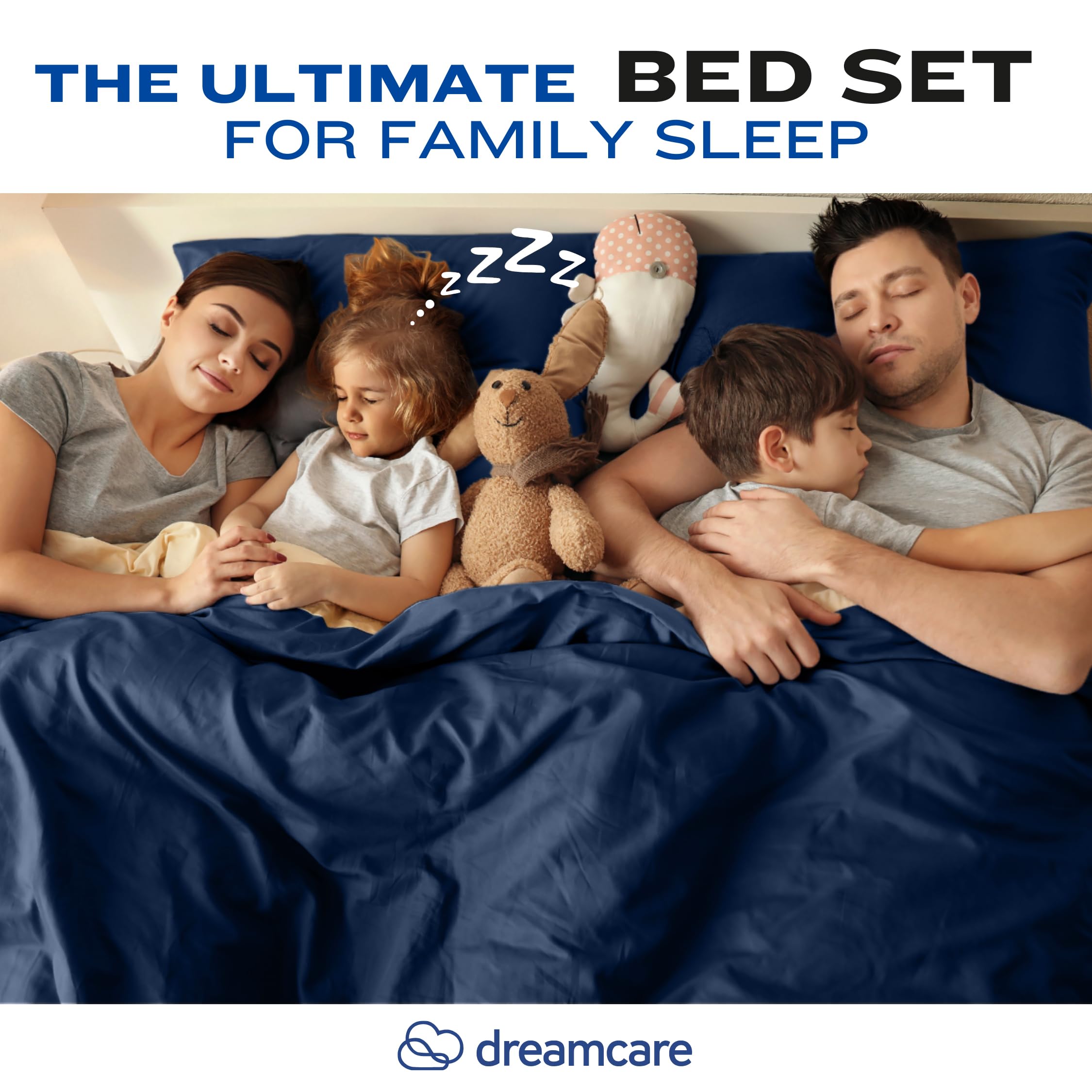 DREAMCARE King Size Sheets Set - 4 Piece Cooling Bed Sheet Set with 21