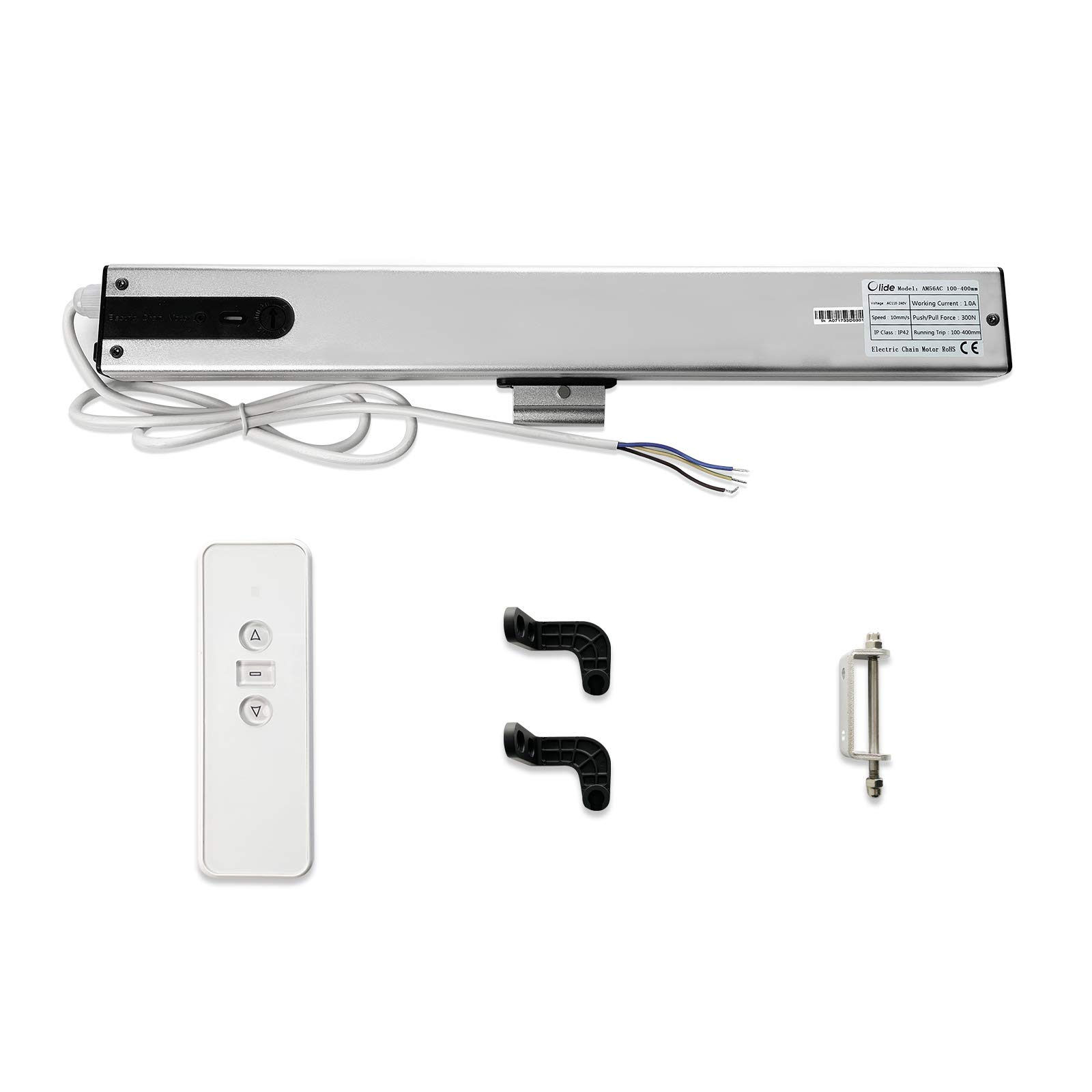 Olideauto 24V Electric Window Closer & Opener - DC24V/AC110V Motorized Window Actuator with Built-in Receiver & Adjustable Stroke (3.93-15.74 Inch) - Perfect for Smart Homes, Offices, and Automatic Window Systems