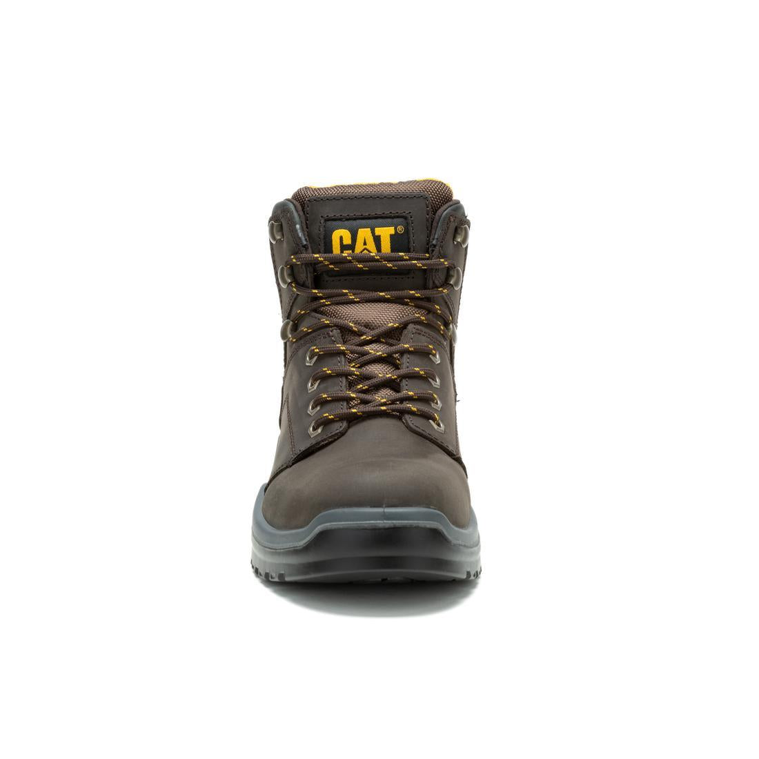 Striver Men's Steel Toe Work Boots - Brown Leather Safety Shoes for Construction & Outdoor Work | OSHA Compliant, Slip Resistant