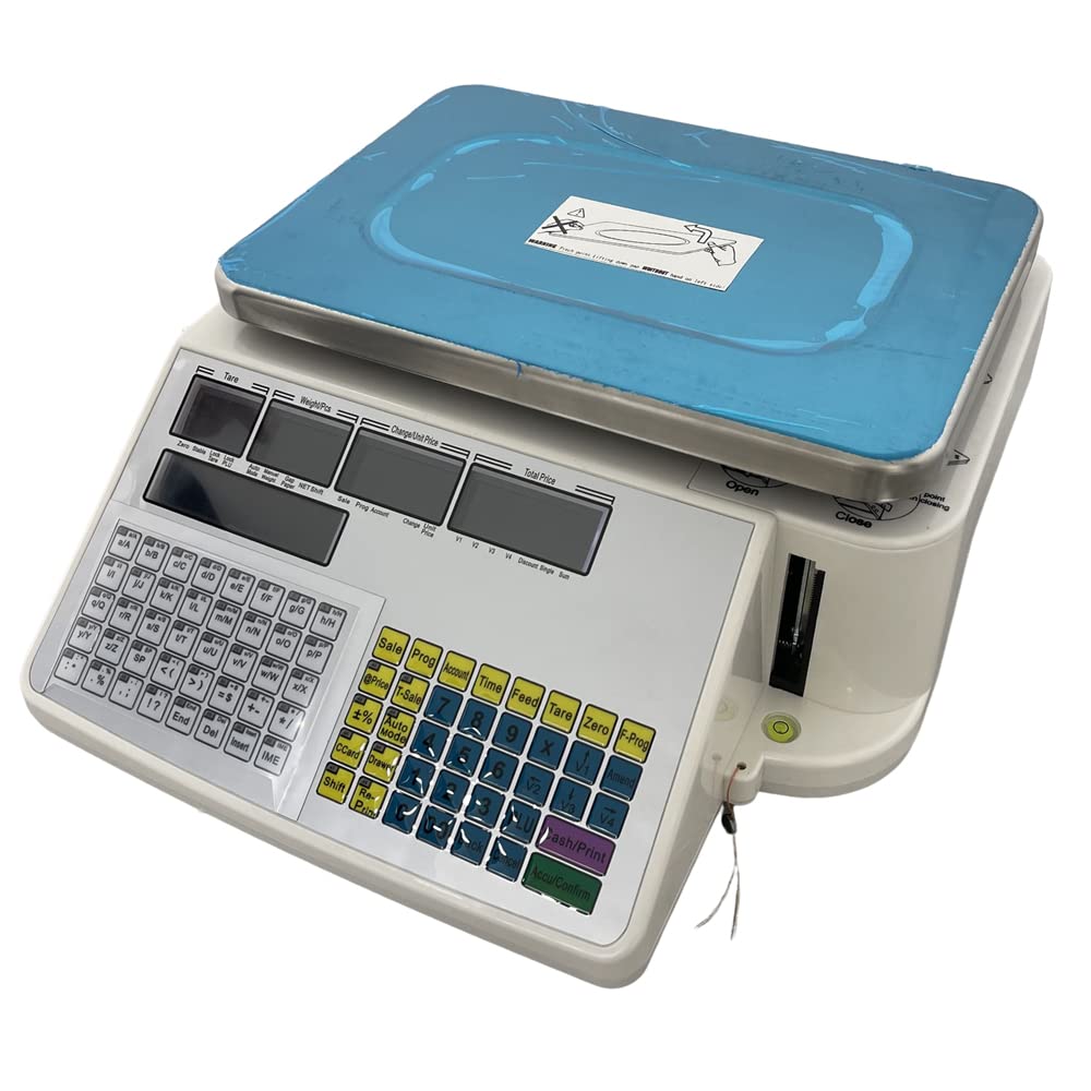TECHTONGDA 30kg/66lb Digital Price Computing Scale with Thermal Printer - 110V Commercial Retail Scale, 5-Window Display, No Pole Design & 400 Thermal Labels - Perfect for Supermarkets, Retail Stores, and Warehouse Inventory Management