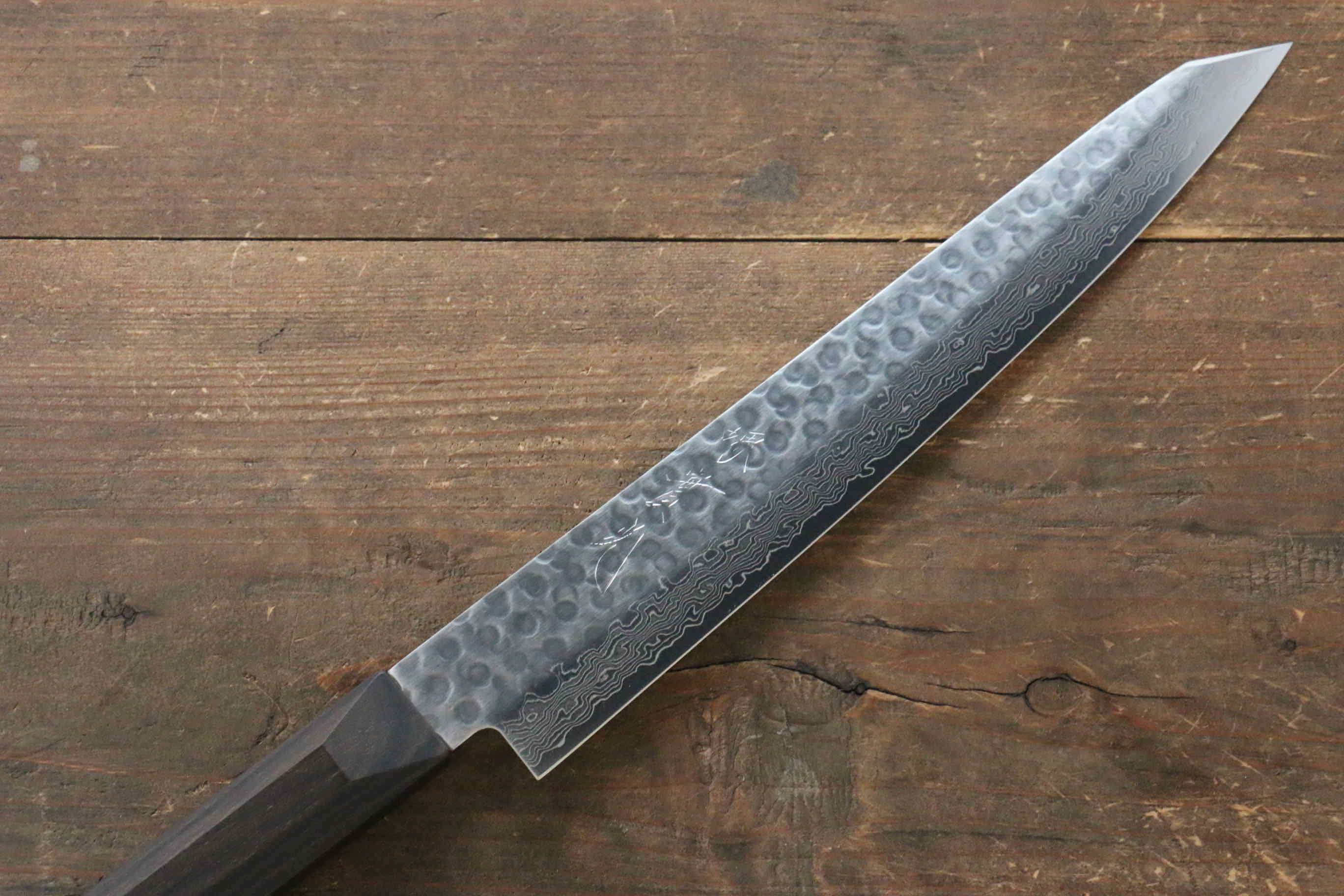 Premium Jikko VG10 17-Layer Japanese Sujihiki Slicing Knife 230mm with Ebony Wood Handle - Perfect for Sushi, Sashimi & Meat Carving