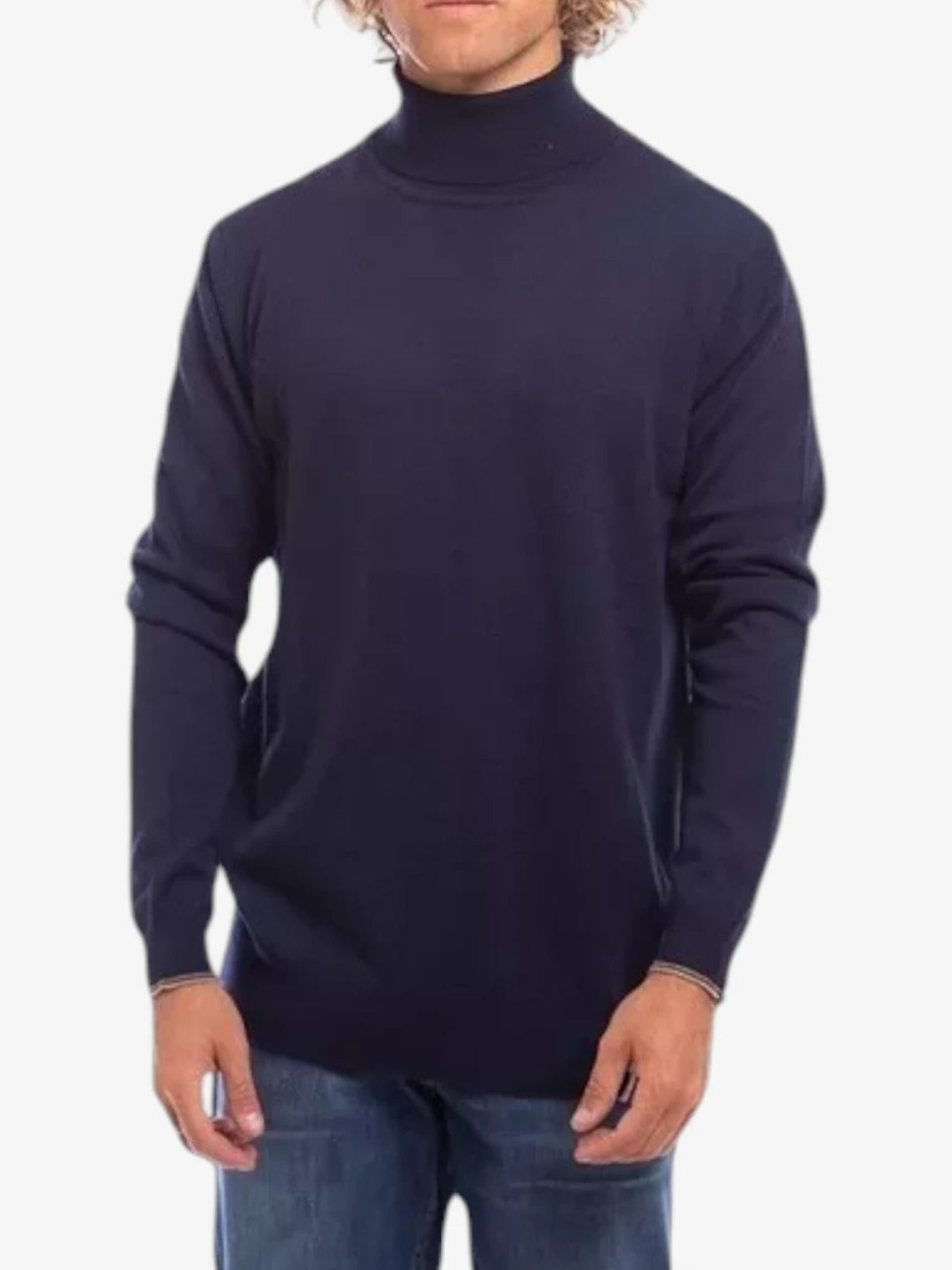 Rusty Kojak Navy Blue Sweater for Men - Soft & Warm Winter Pullover - Perfect for Casual Wear, Office & Outdoor Activities