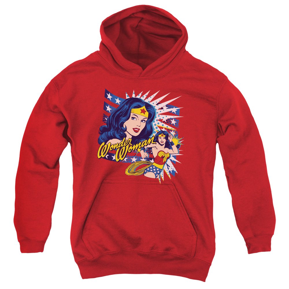 Trevco DCO Pop Art Wonder Unisex Youth Pullover Hoodie - Soft Cotton Blend Hooded Sweatshirt for Teens & Kids - Perfect for School, Casual Wear & Gifts
