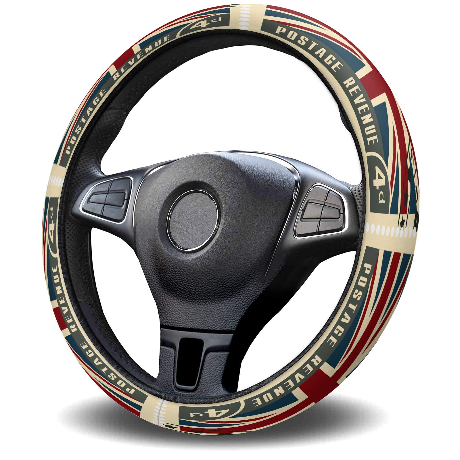 Vintage UK Flag Steering Wheel Cover - Universal 15