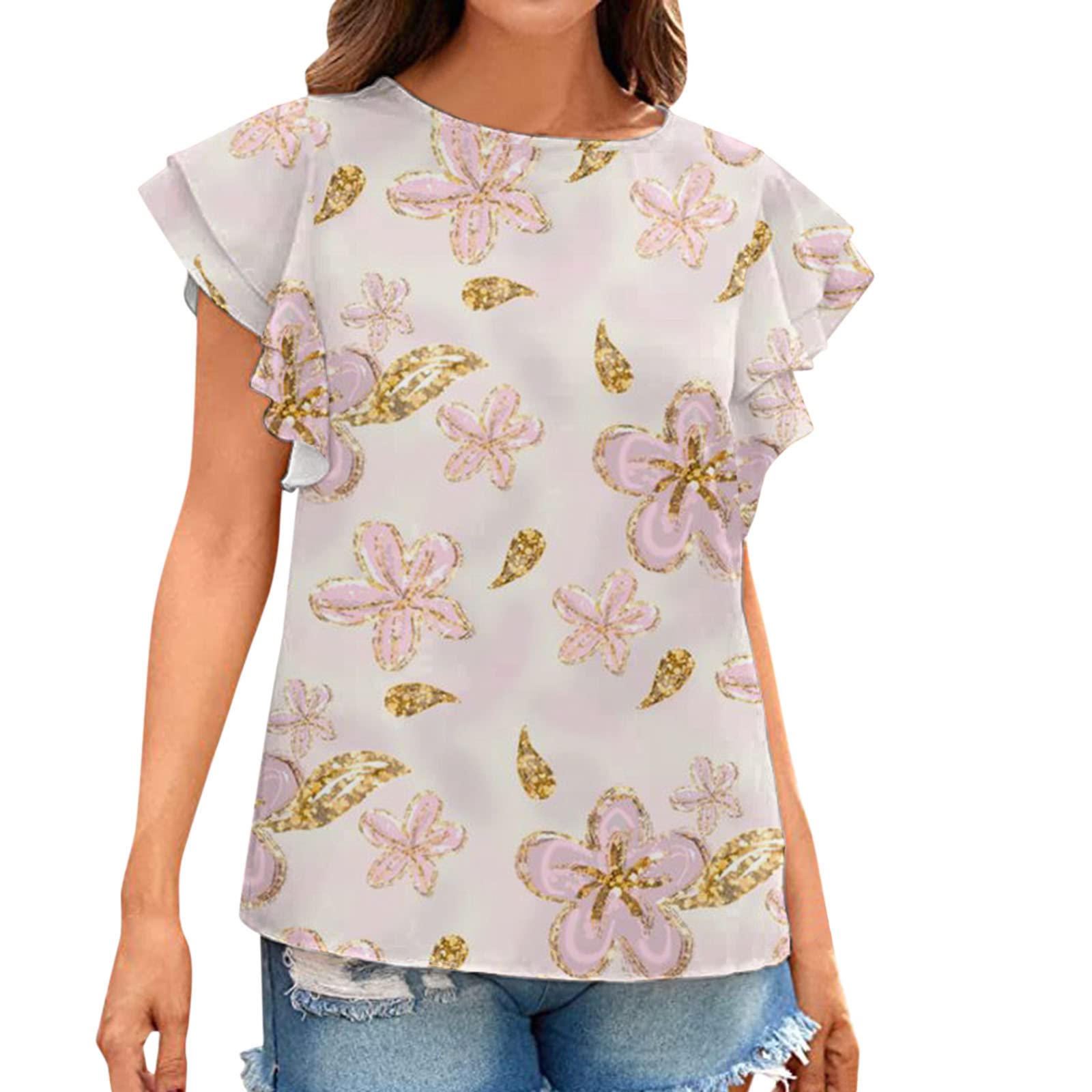 Women's Casual Cute Short Sleeve Blouse - Soft Summer Tops, Loose Fit T-Shirt for Dressy & Everyday Wear | Perfect for Office, Dating & Weekend Outings