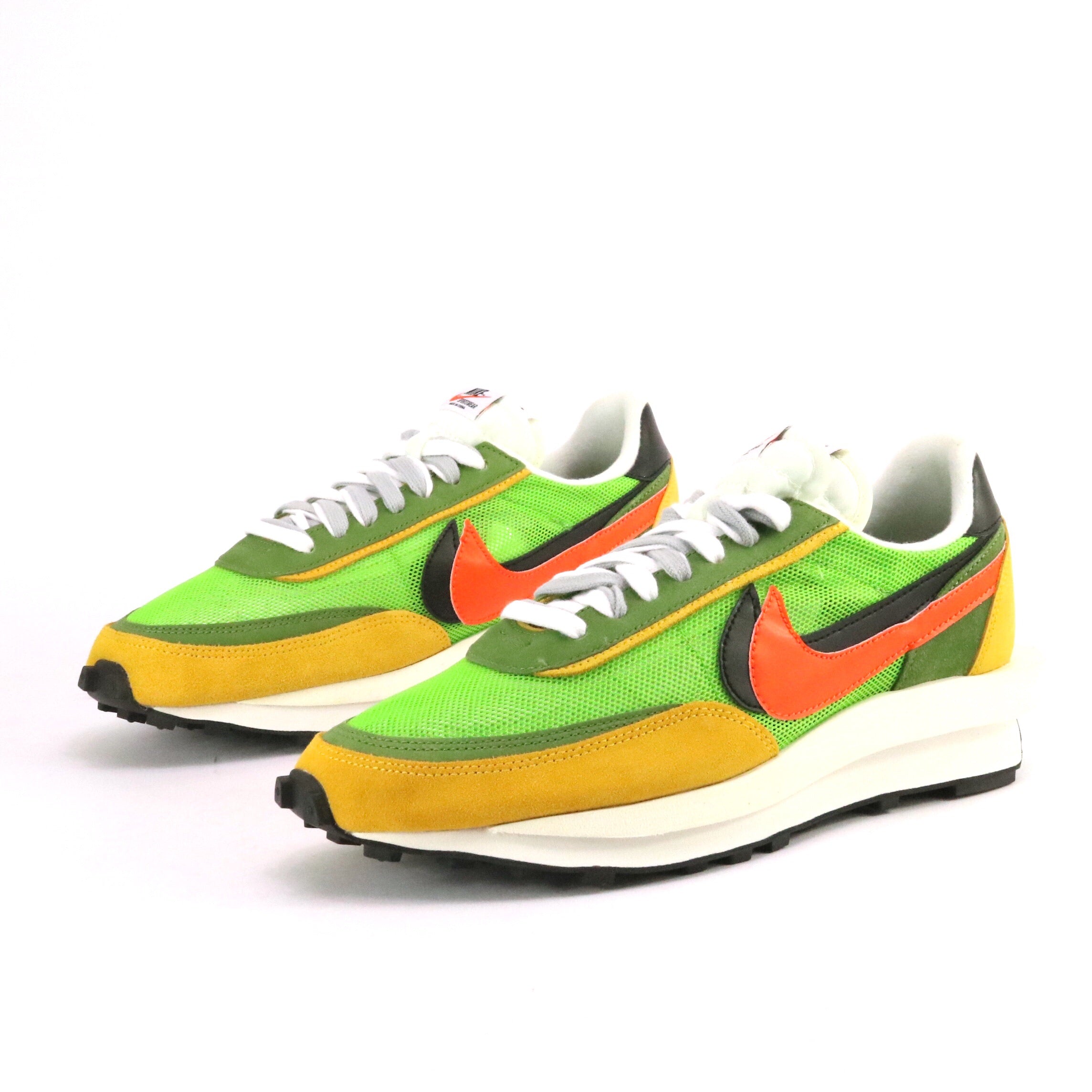 Nike x Sacai LD Waffle Sneakers - Green Gusto & Safety Orange Colorway | Running, Training & Casual Streetwear Shoes for Men & Women