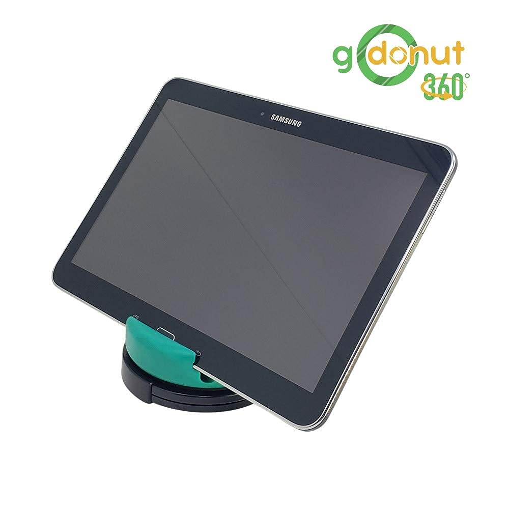 GoDonut 360° Rotating Phone Stand - Universal Cell Phone & Tablet Holder for iPhone, iPad, Kindle - Desk Organizer with Swivel Base - Perfect for Home Office, Bedside & Travel - Hunter Green