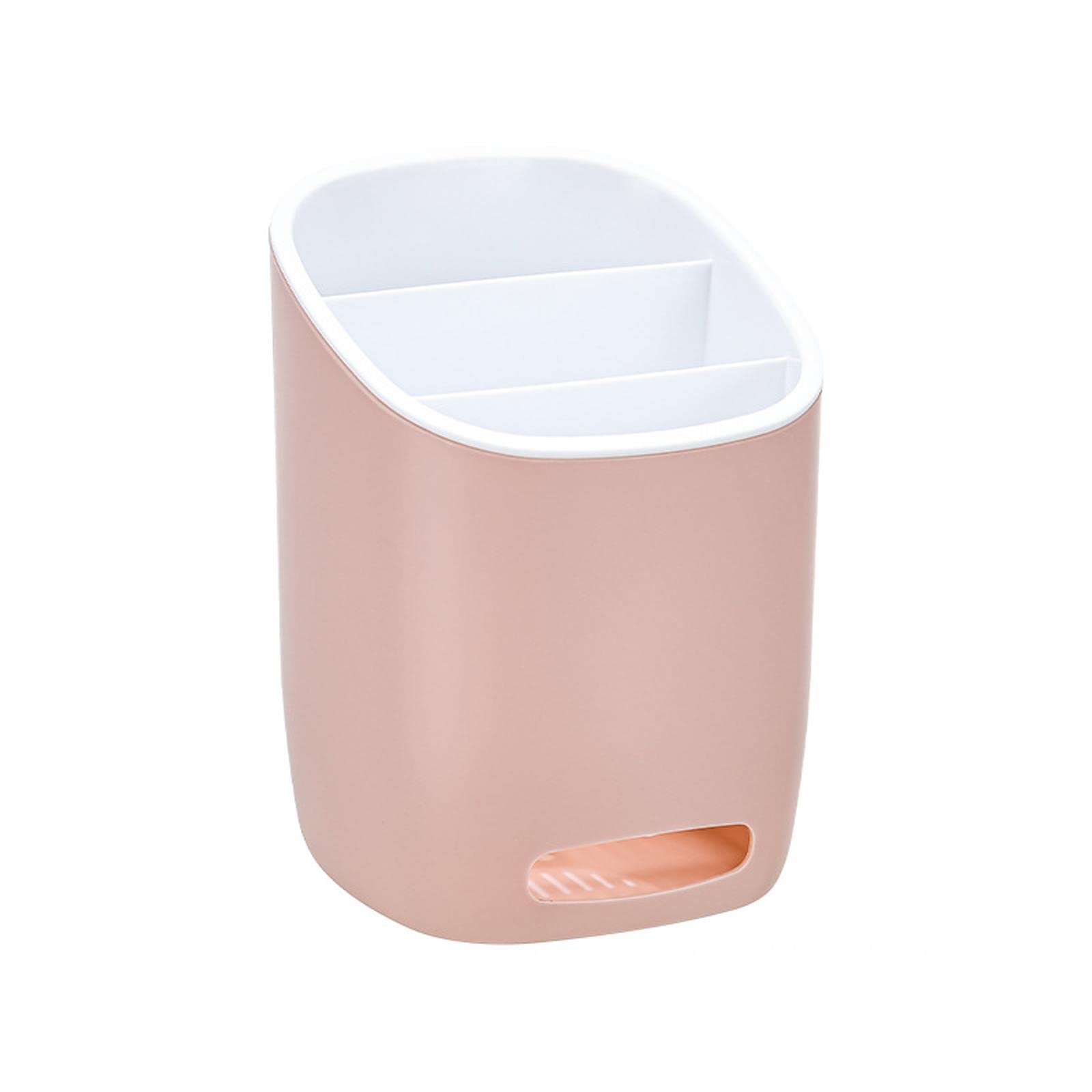 Pink Utensil Holder Organizer - Kitchen Countertop Storage Box for Chopsticks, Spoons, Forks | Compact Tabletop Solution for Dining & Cooking Essentials