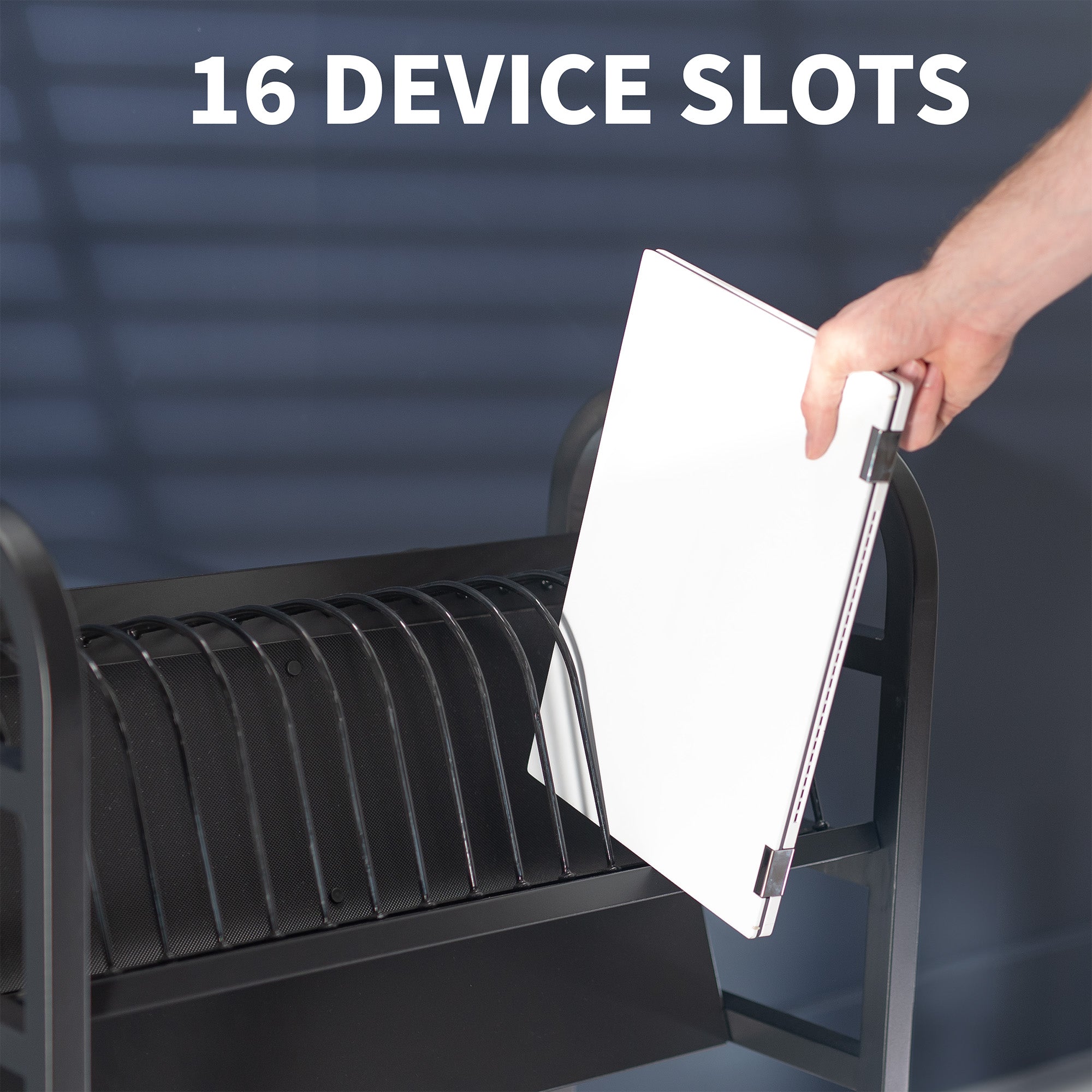 16 Device Open Charging Cart - Mobile Device Charging Station for Schools & Offices - Perfect for Classroom, Library, or Workplace Organization
