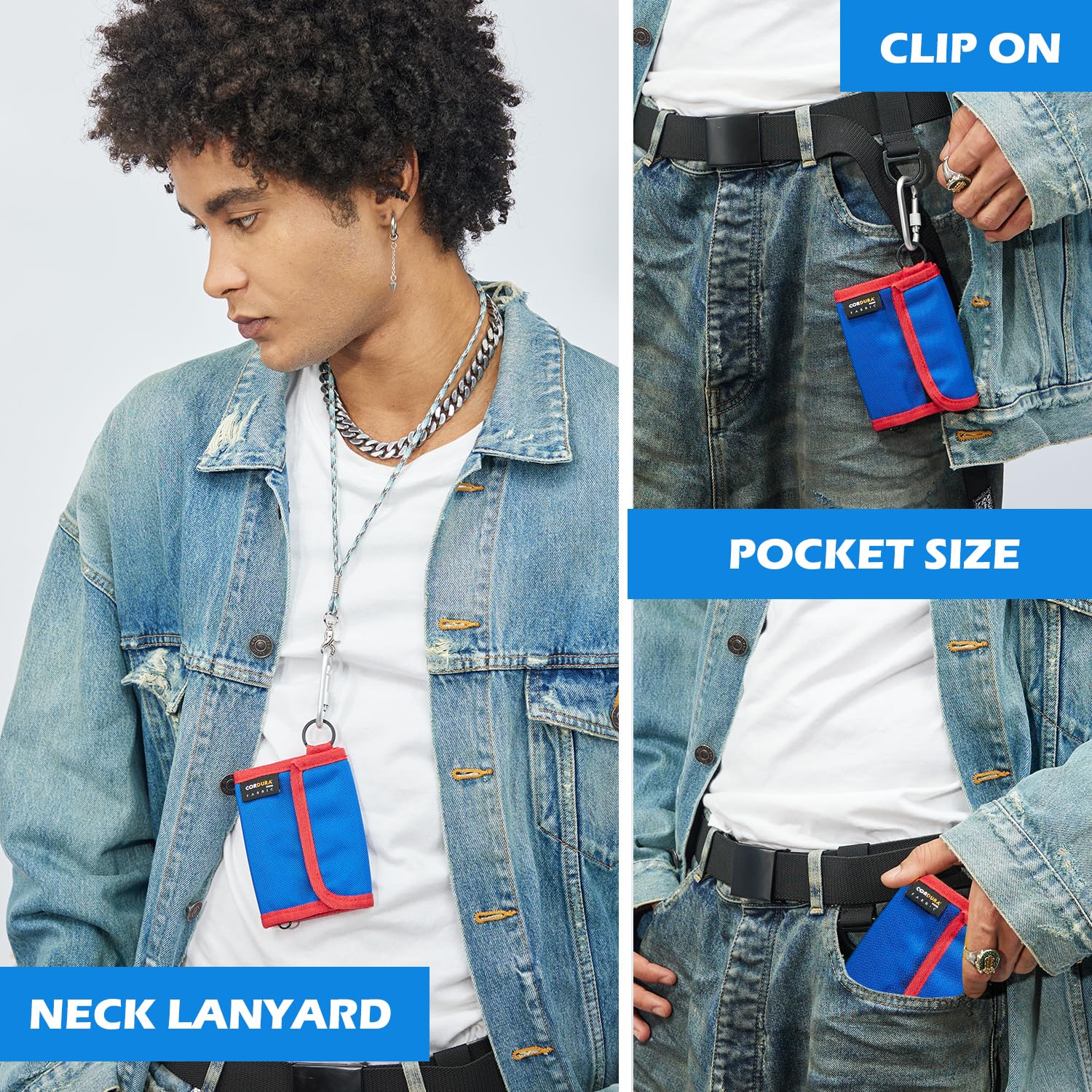 Rugged Kids Wallet for Boys & Teens - Durable Cordura Fabric with Neck Lanyard & Keychain Ring - Perfect for School, Travel & Outdoor Adventures