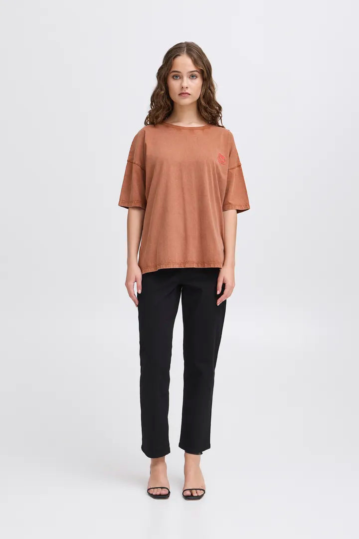 Premium Naba Cotton T-Shirt for Men - Soft Brown Patina Vintage Style Tee - Casual Wear, Street Fashion & Everyday Comfort