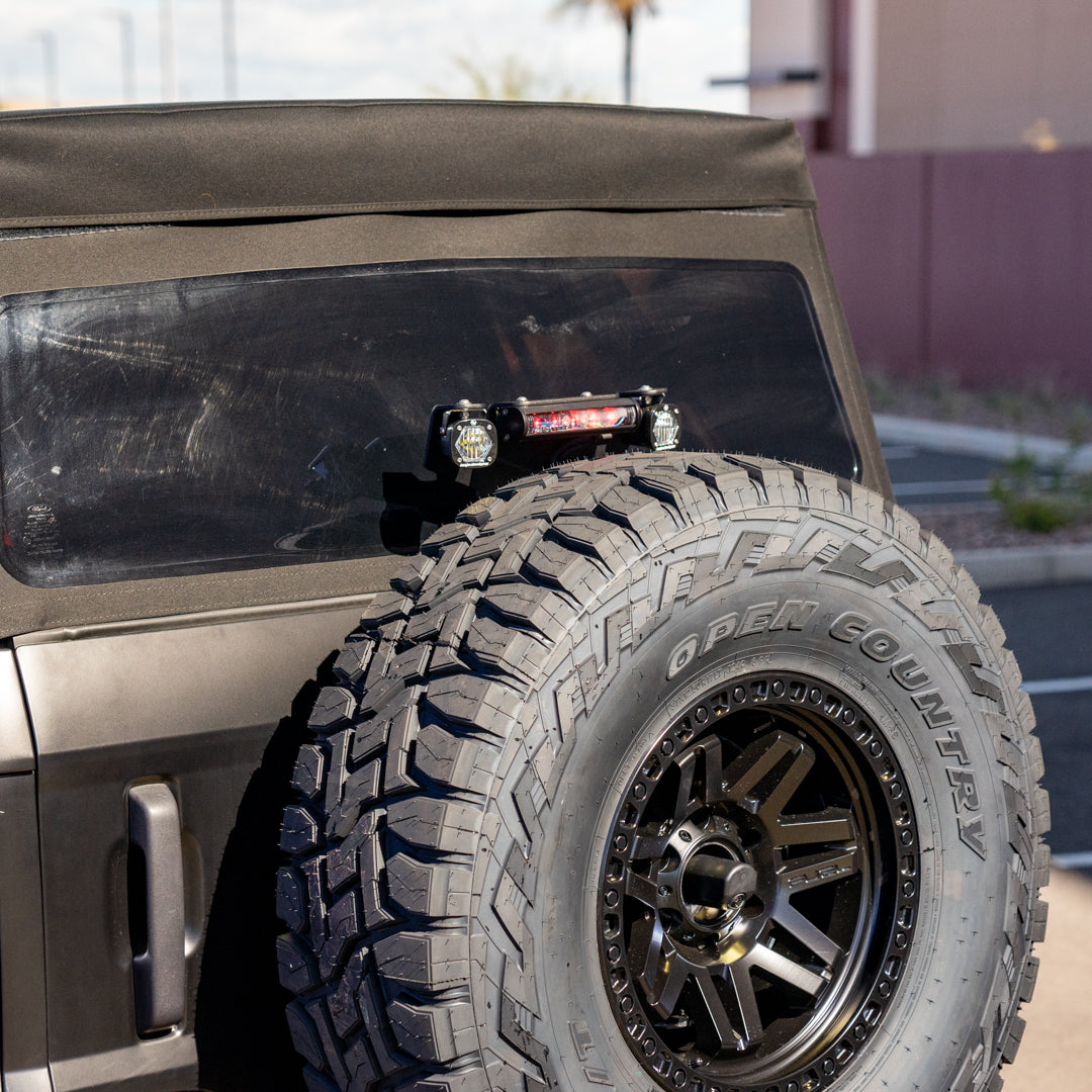 2021-2024 Ford Bronco & Bronco Raptor SDHQ Built 3rd Brake Light Chase Light Mount Kit - Off-Road LED Light Bar Bracket for Adventure & Night Driving