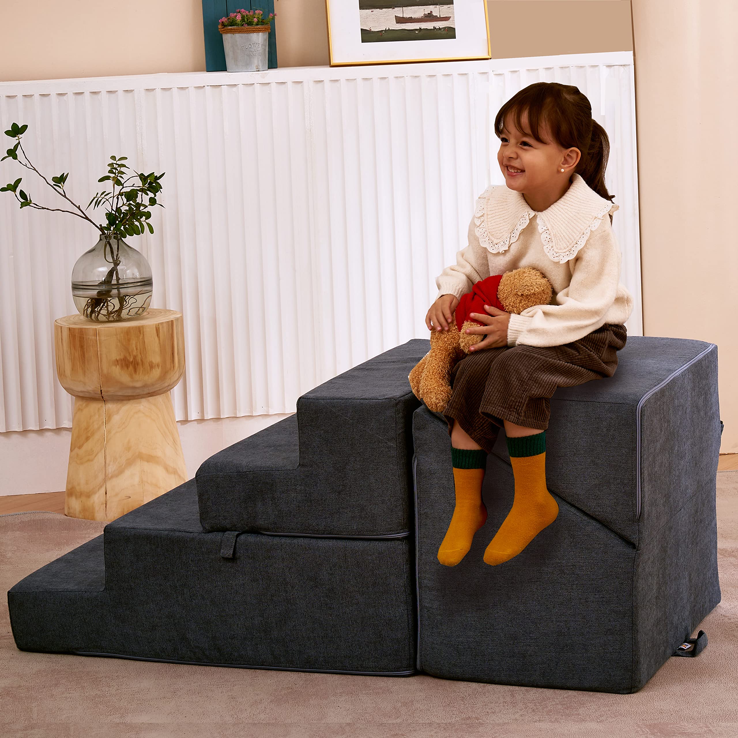 Jela Toddler Climbing Toys Indoor Playset - Safe Soft Foam Climbing Blocks with Slide & Stairs for Kids 1-3 Years | Climb, Crawl & Play | Perfect for Living Room, Nursery & Daycare Fun