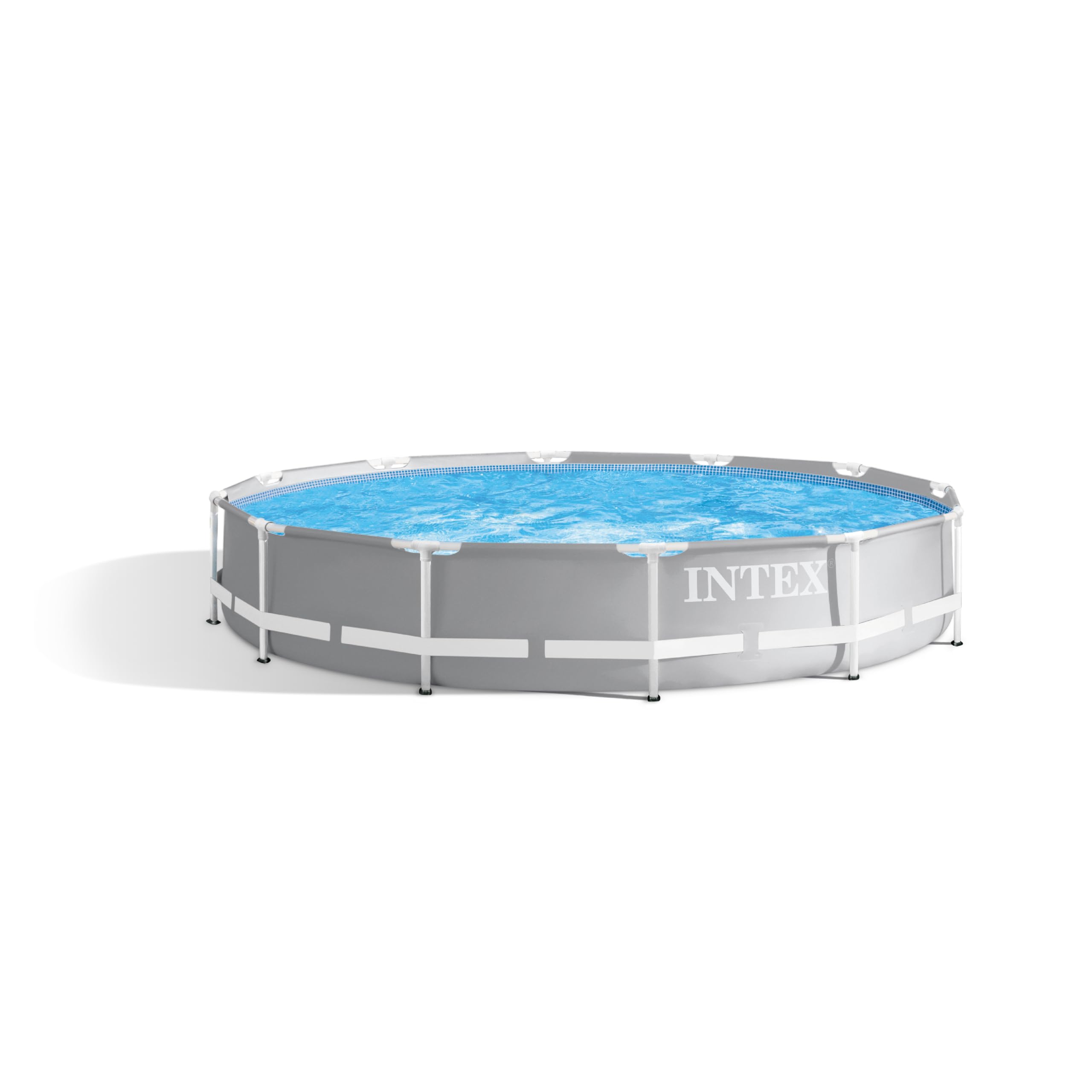 Intex 26710EH Prism Frame Premium 12ft x 30in Above Ground Swimming Pool – SuperTough Puncture & Rust Resistant – Easy Assembly – 1718 Gallon Capacity – Perfect for Backyard, Family Fun & Summer Parties