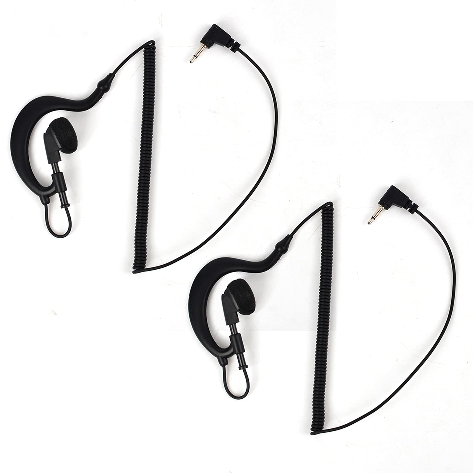 TWAYRDIO 2.5mm G-Shaped Police Radio Earpiece - Secure & Comfortable Listen-Only Headset for Motorola, Icom & Kenwood Radios (2-Pack) - Ideal for Law Enforcement, Security & Event Staff Communication