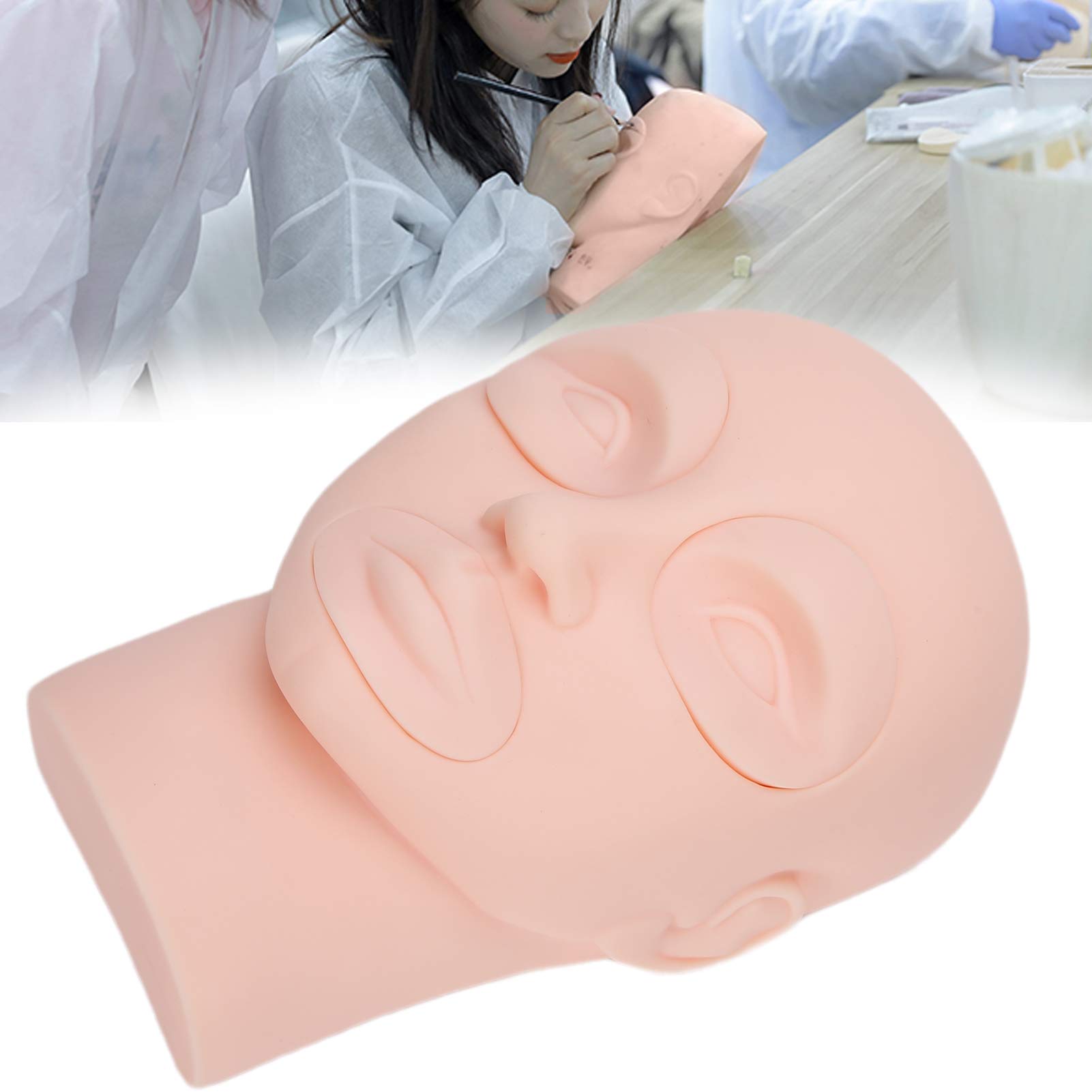 Professional Silicone Detachable Mannequin Head for Makeup & Lash Extension Training - Realistic Beauty Practice Head Model for Beginners & Professionals | Perfect for Salon, Cosmetology School & Home Practice