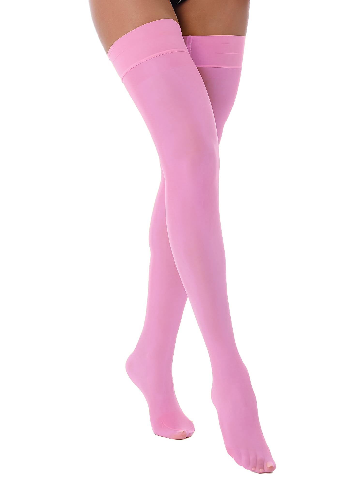 YiZYiF Women's Silk Thigh High Socks - Ultra Thin & Smooth Over The Knee Stockings for Elegant Outfits & Special Occasions