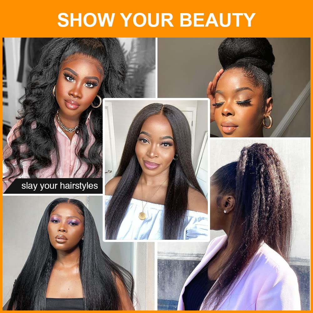 Niawigs Micro Loop Human Hair Extensions 24 Inches 100G - 100 Strands Kinky Straight Microlink Hair for Black Women | Natural Black Human Hair for Daily Styling & Protective Hairstyles