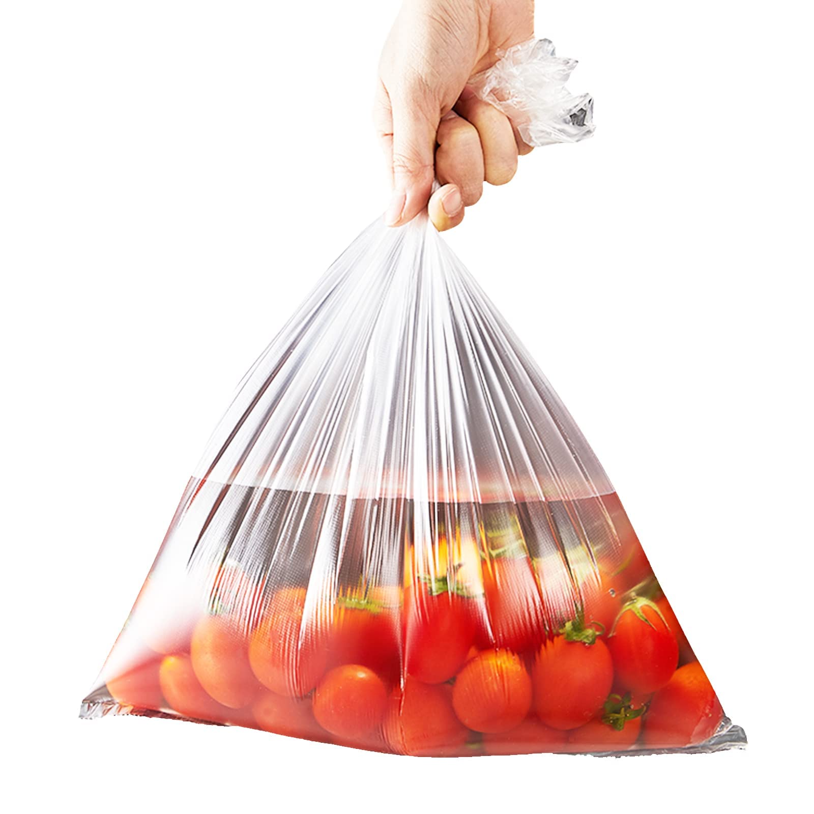 16x20 Clear Plastic Produce Bags on Roll - 350 Count Food Storage Bags for Vegetables, Fruits, Bread & Groceries | Reusable Pet Waste Bags | Perfect for Supermarkets, Farmers Markets & Home Kitchen Organization