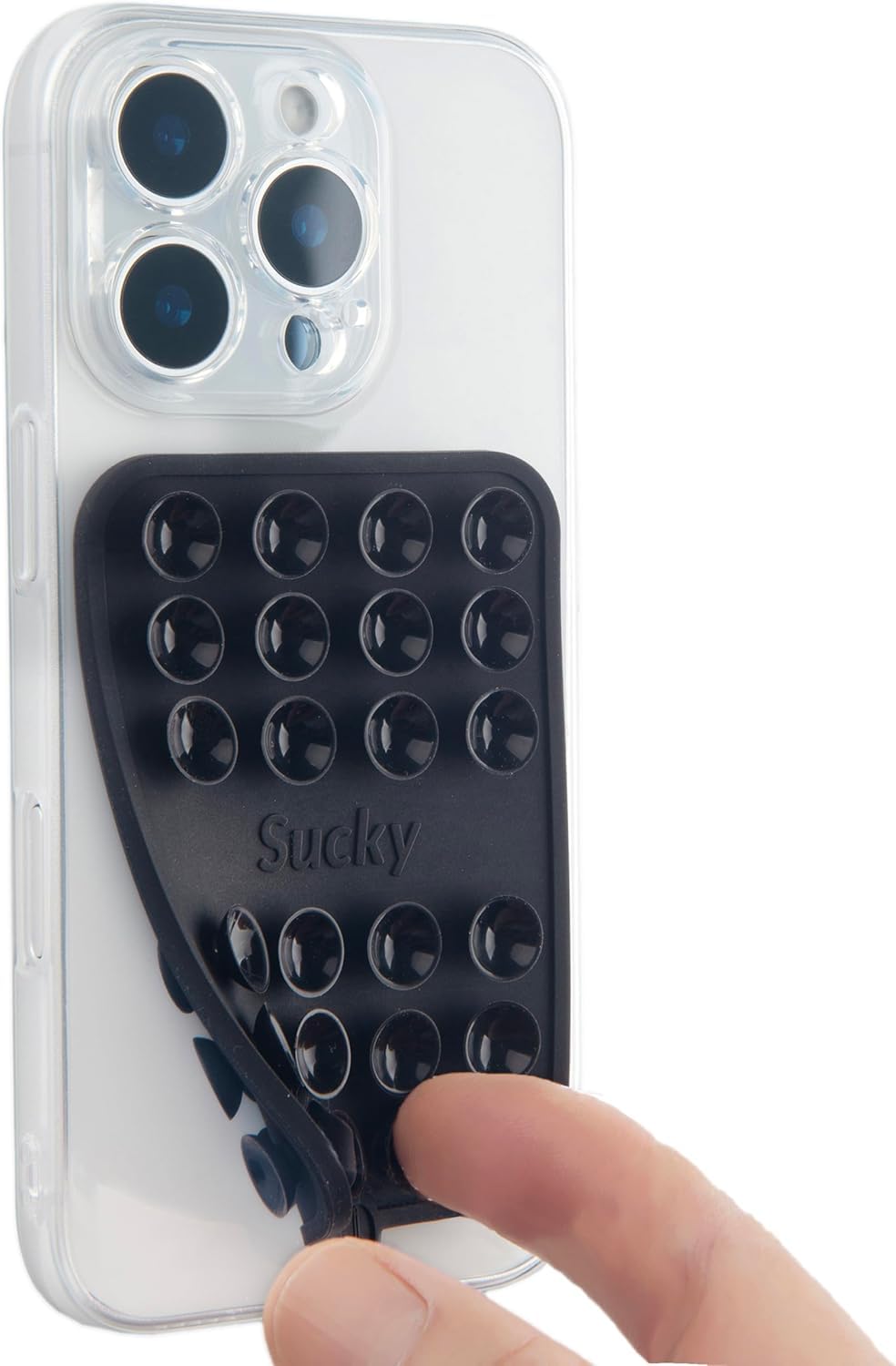 Double Sided Suction Cup Phone Mount Holder - Anti-Slip Hands-Free Accessory for iPhone & Android (Black) | Perfect for Selfies, Video Calls & Car Dashboard Use