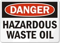 Danger Hazardous Waste Oil Sign - OSHA Compliant Warning Label for Industrial Safety | Perfect for Storage Tanks, Containers & Hazardous Material Areas
