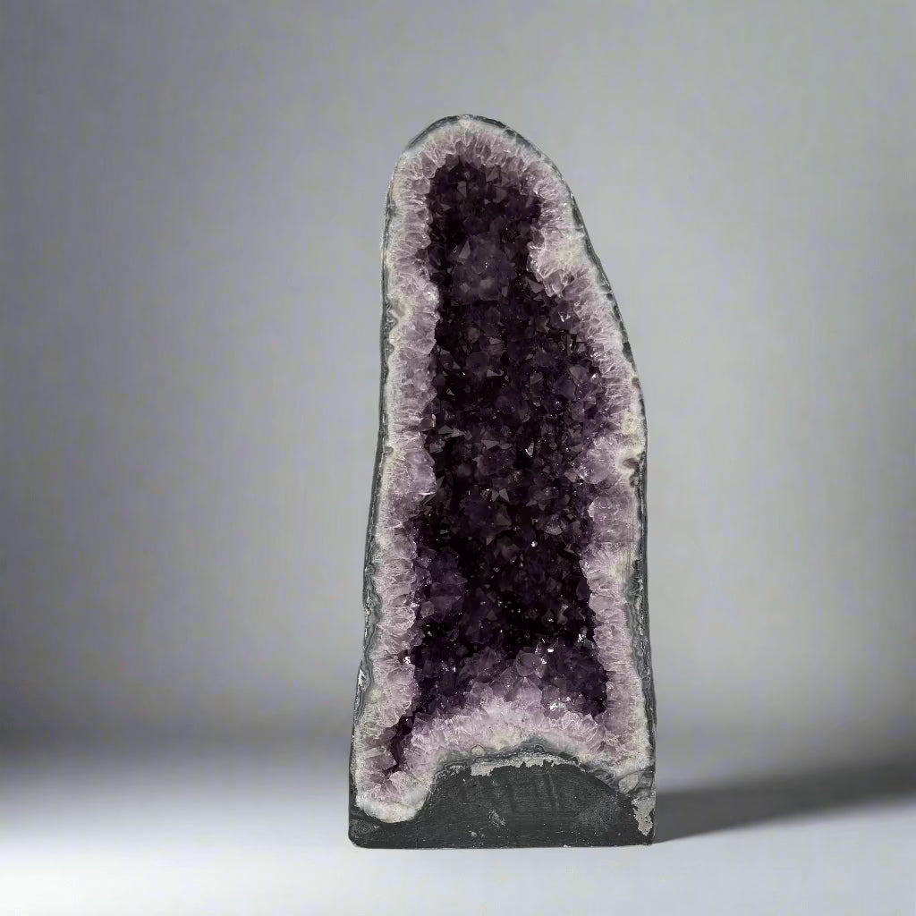 Natural Amethyst Geode Cathedral from Brazil - 19-51 lbs | Large Purple Crystal Cluster for Home Decor, Meditation & Healing | Spiritual Gift & Feng Shui Crystal