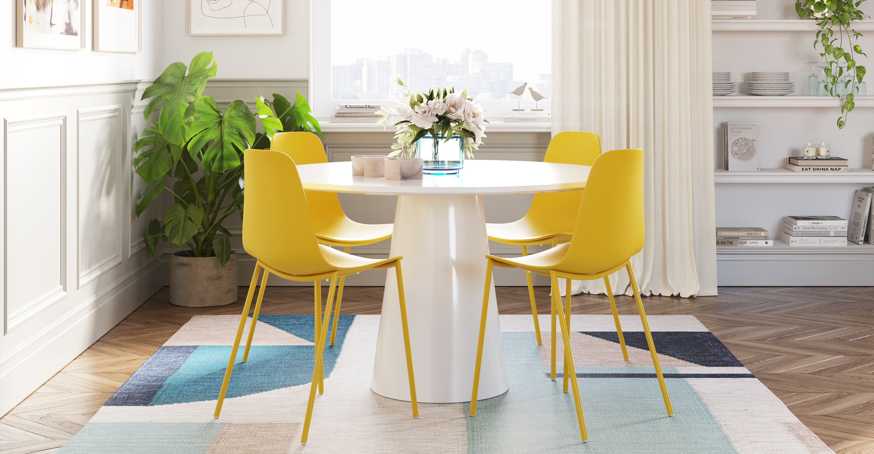 Isla Dining Chair - Modern Wooden Dining Room Chairs Set of 2, Comfortable Upholstered Seat with Sturdy Metal Legs - Perfect for Kitchen, Dining Room, Breakfast Nook & Home Decor
