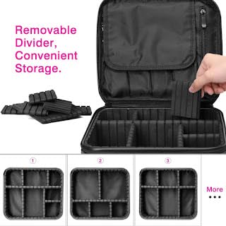 KARMBHUVI Nylon Cosmetic Makeup Organizer Bag - Travel Toiletry Case with Adjustable Compartments (10.2 x 9 x 3.5 Inches) - Perfect for Makeup Storage, Travel Essentials & Beauty Accessories Organization