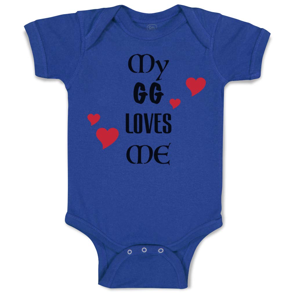 Funny Royal Blue Baby Bodysuit - Cute 'My GG Loves Me' Grandma Design for Newborns | Soft Cotton Onesie for Boys & Girls | Perfect for Family Photos & Grandparent Visits